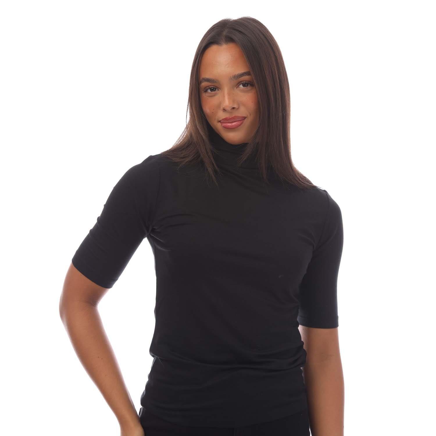 Black - Boss - Etikat Mock-Neck T-Shirt - 3