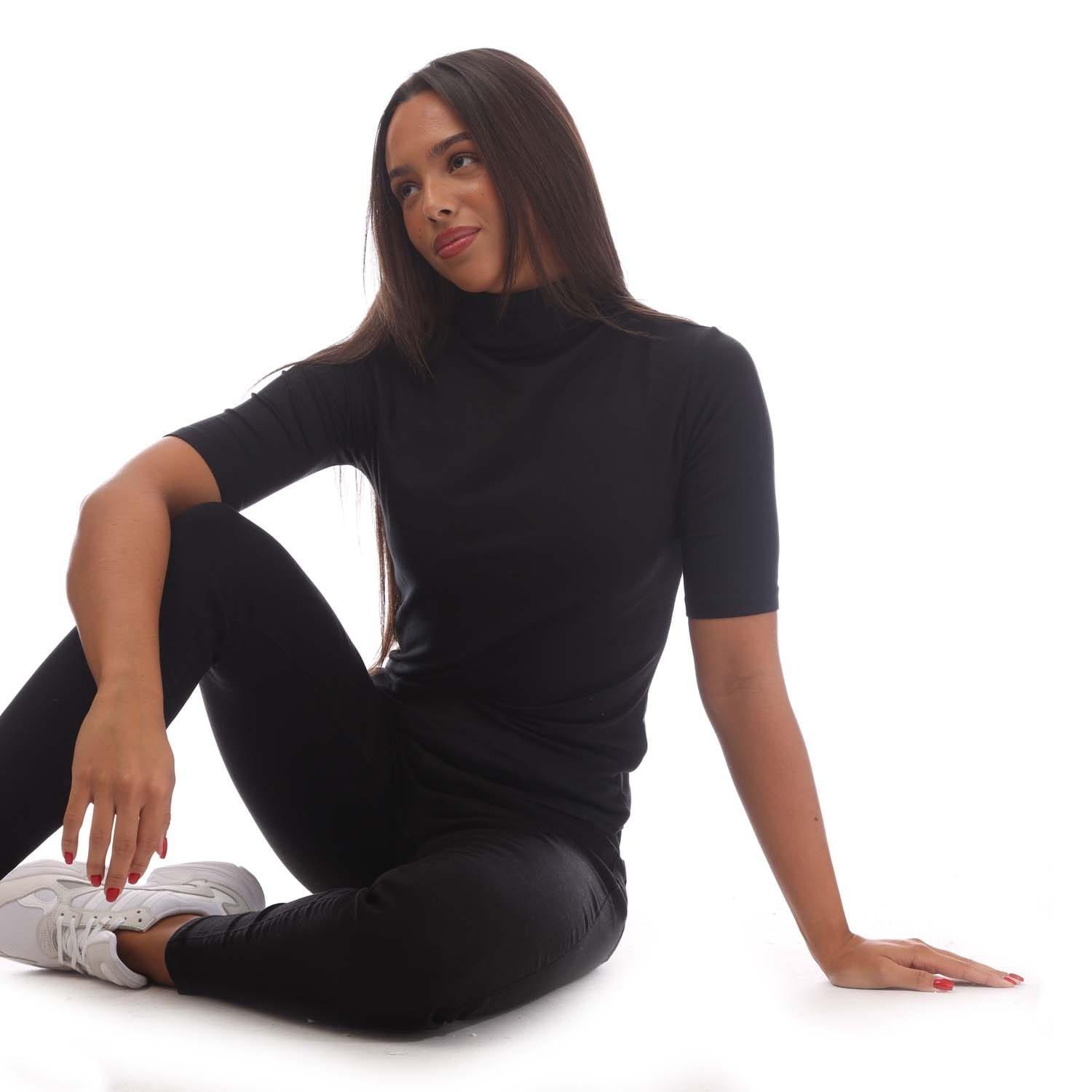 Black - Boss - Etikat Mock-Neck T-Shirt - 4