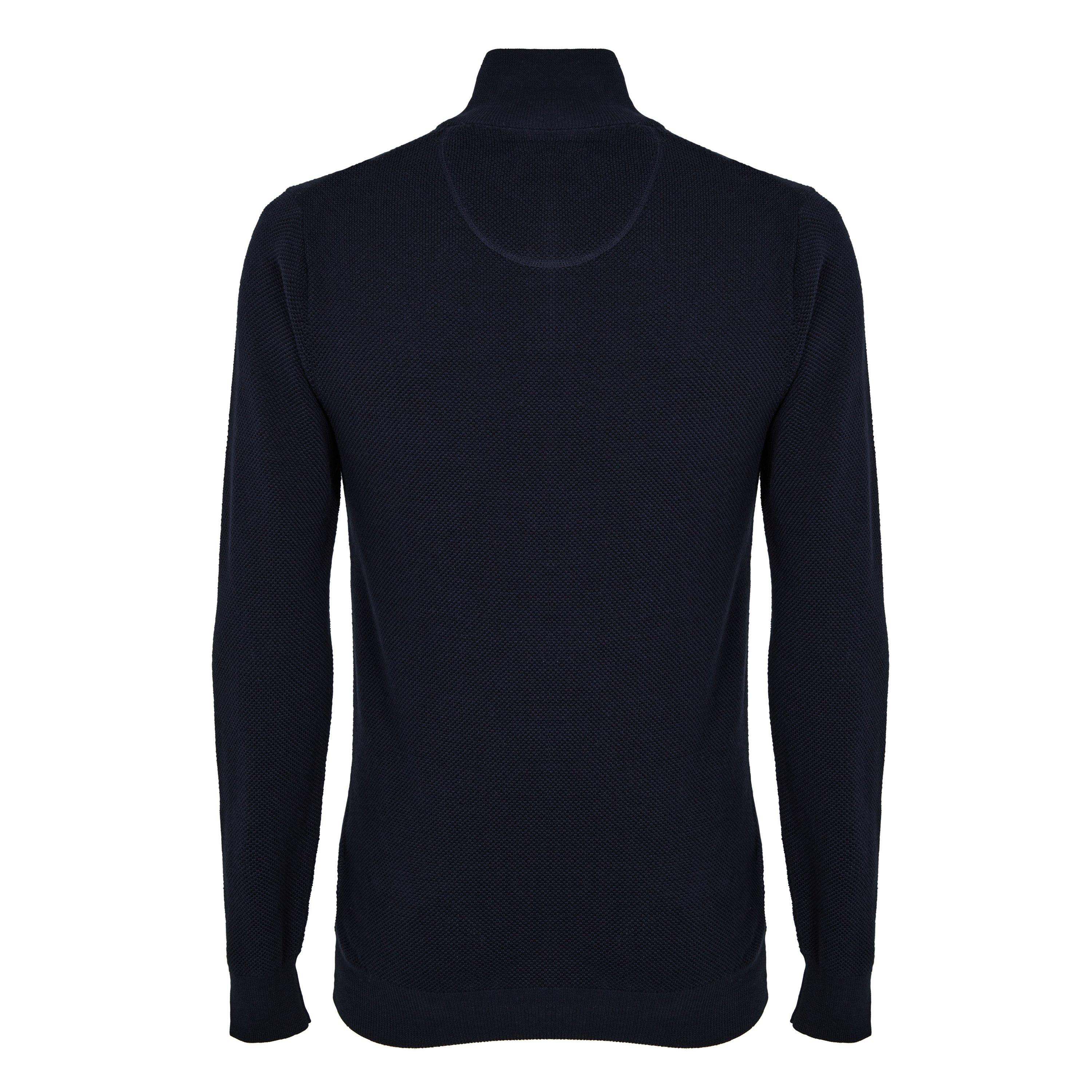Blu sera - Gant - Cotton Piqué Half-Zip Sweater - 6