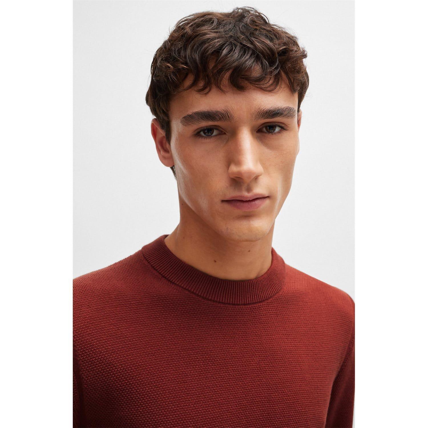 Brown - Boss - Ecaio-P Crewneck Sweater - 3