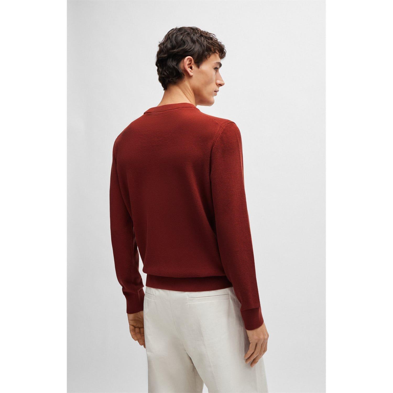 Brown - Boss - Ecaio-P Crewneck Sweater - 4