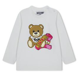 Moschino Teddy Bear Logo Long Sleeve T-Shirt Babies