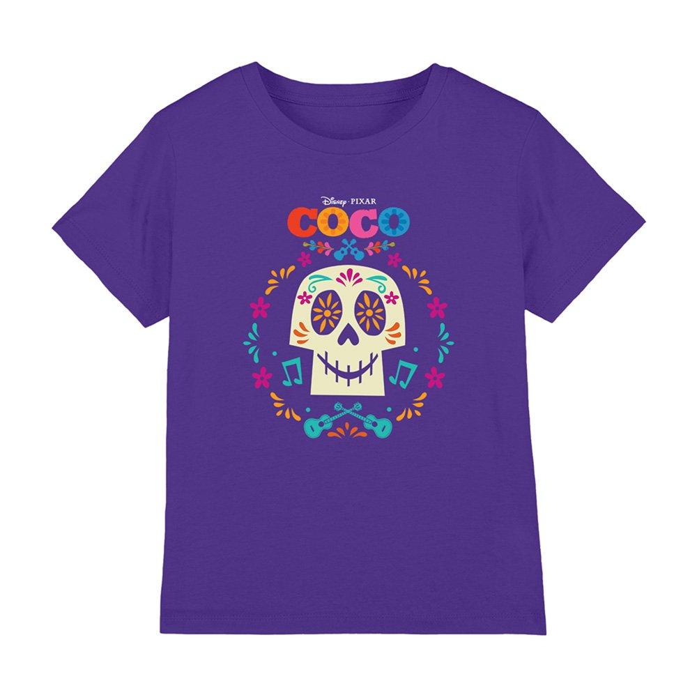 Purple - Disney - Coco Flower Skull Kids T-Shirt - 1