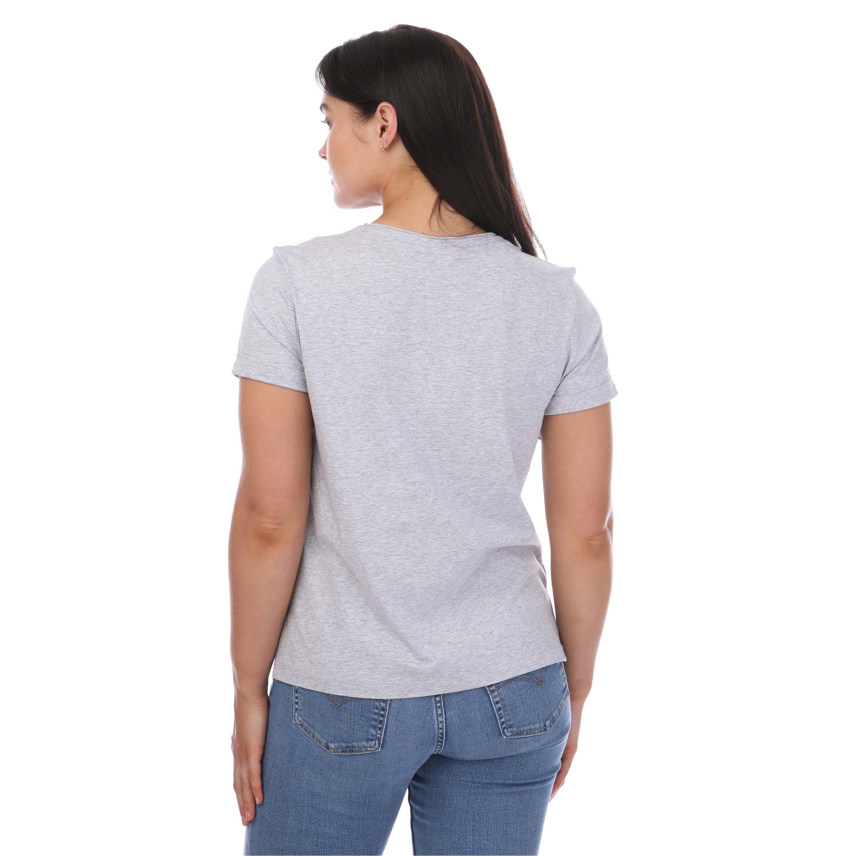 Grey - Ted Baker - Miarna V-Neck Easy Fit T-Shirt - 2
