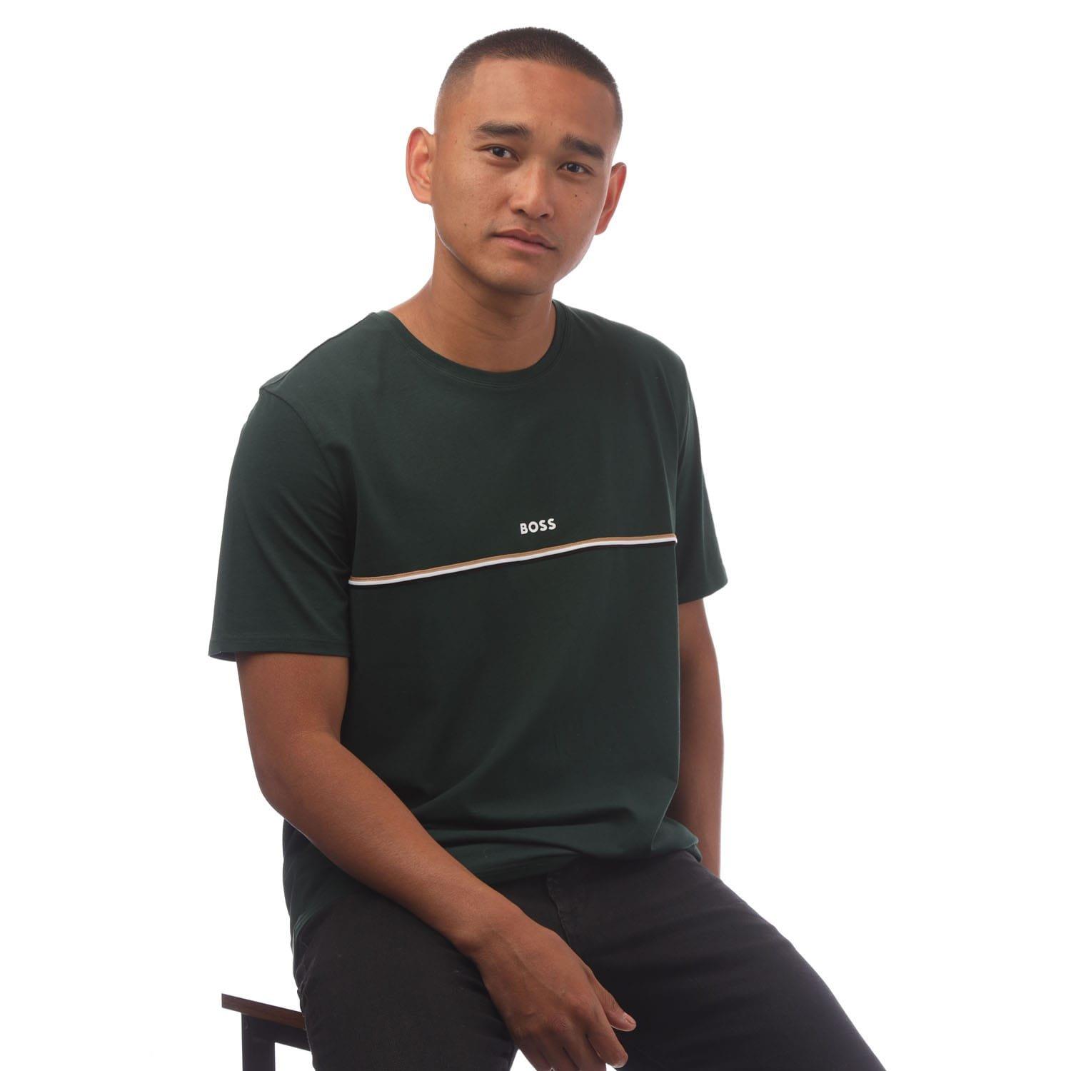 Green - Boss - Logo Print Pyjama T-Shirt - 4