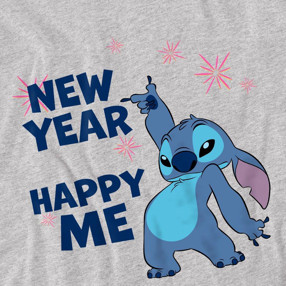 Light Grey - Disney - Lilo & Stitch New Year Happy Me Kids T-Shirt Ligh - 2
