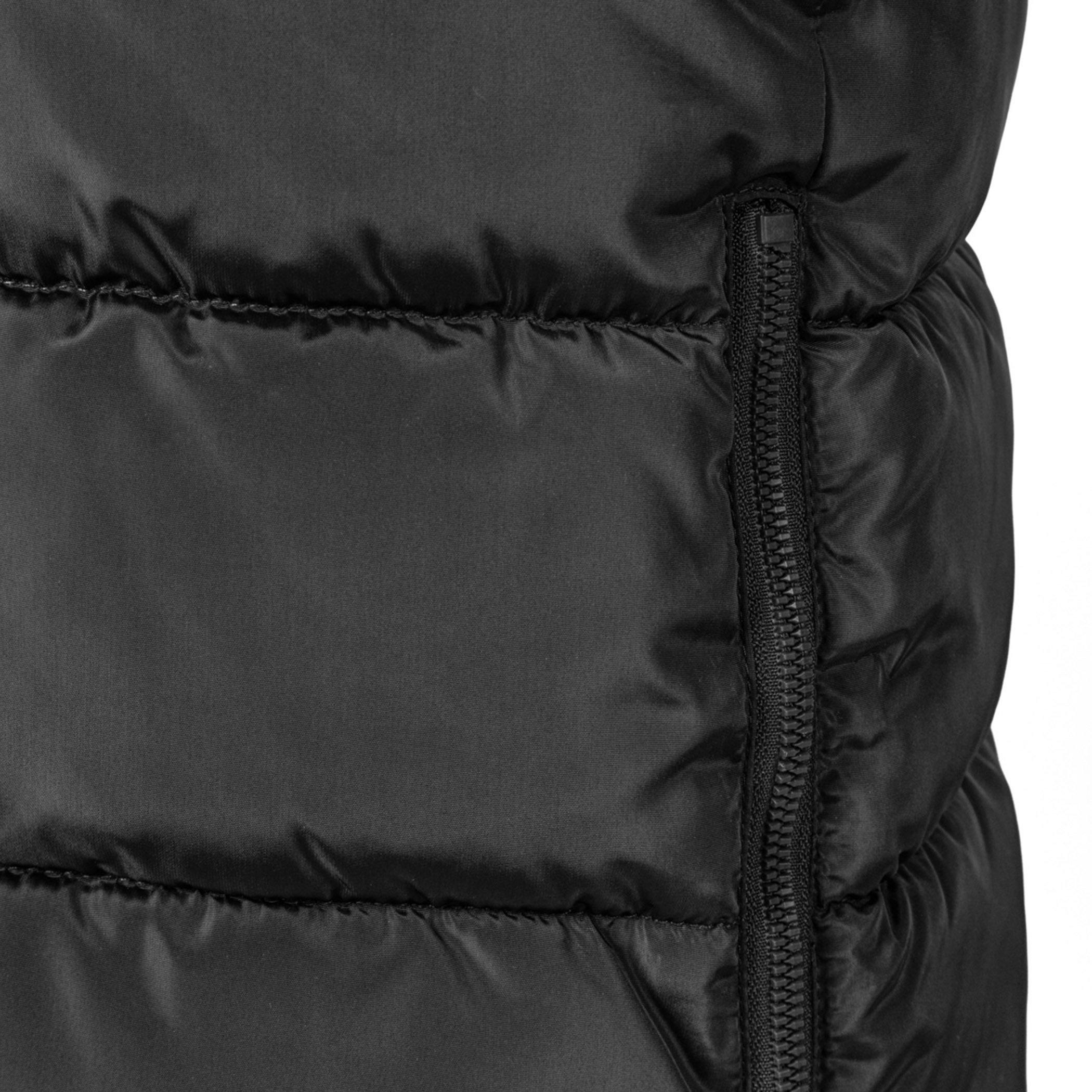 Negro - Minoti - Girls long winter quilted coat with hood and side slits black - 7