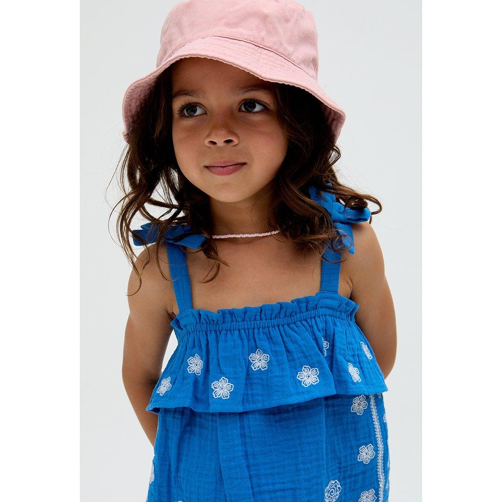 Blue - Raffya - Raffya Savvanah Frill Neck All Over Embroidered Co-Ord Set In Blue - 3