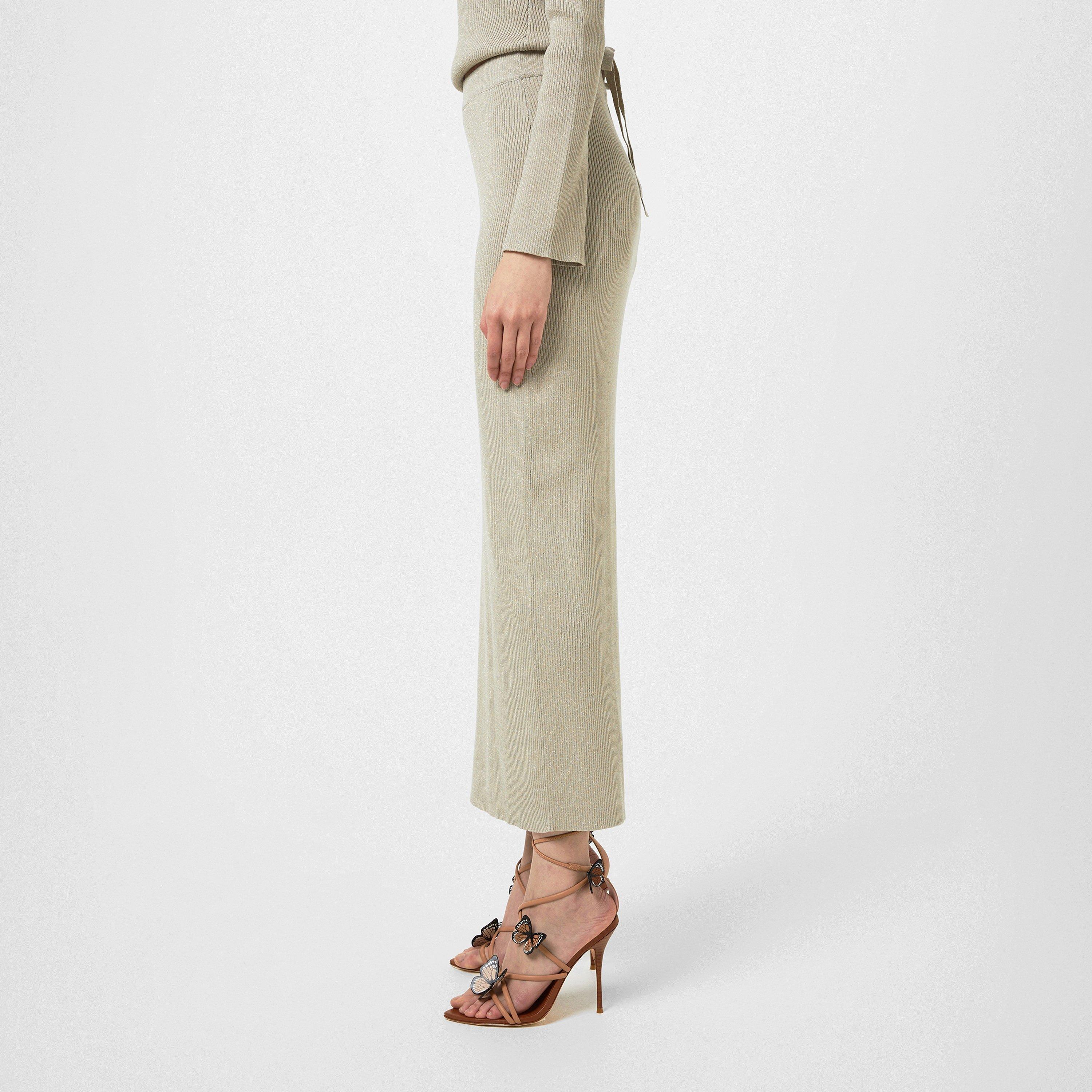 Champagne Metal - Pretty Lavish - Gianna Ribbed Midi Skirt - 2