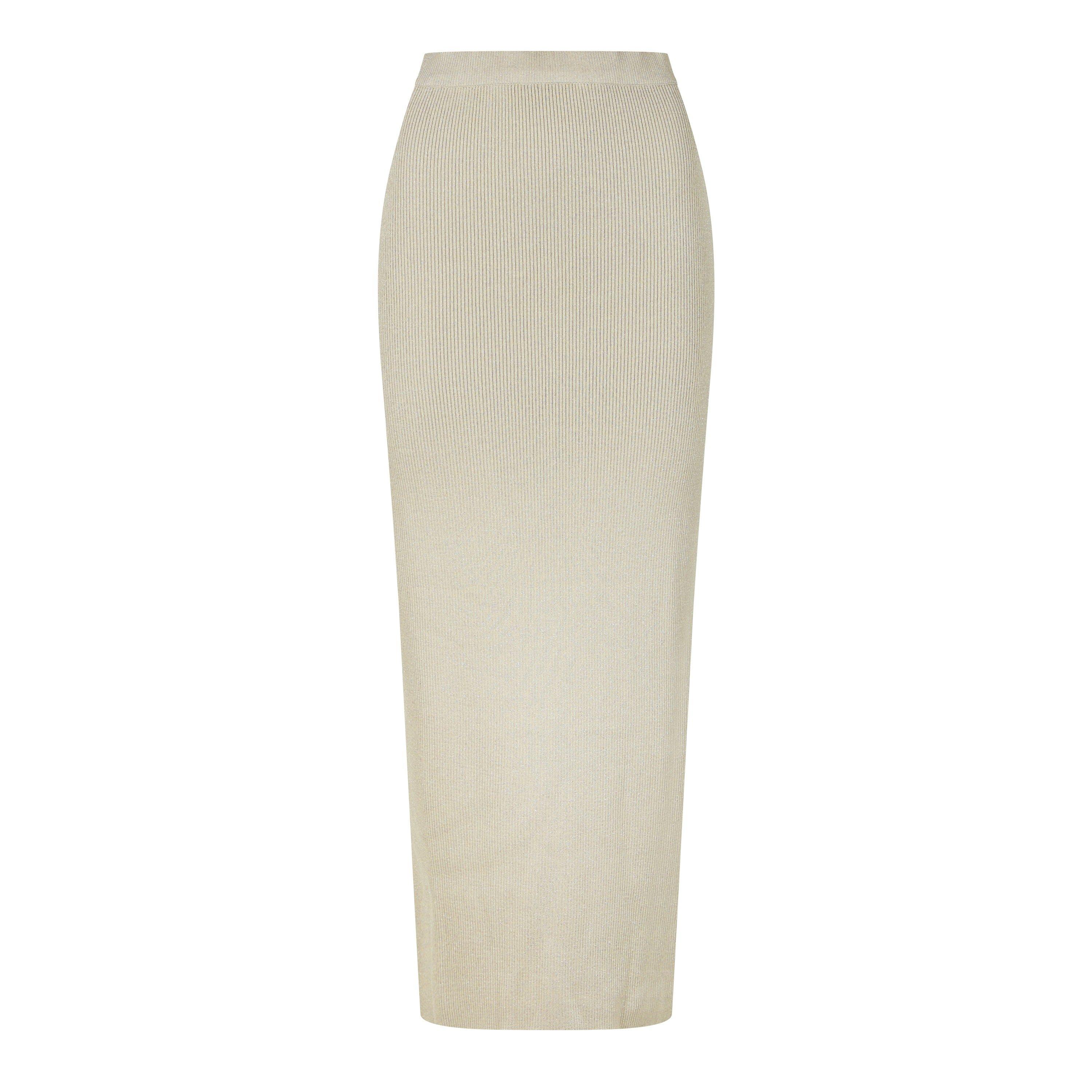 Champagne Metal - Pretty Lavish - Gianna Ribbed Midi Skirt - 5