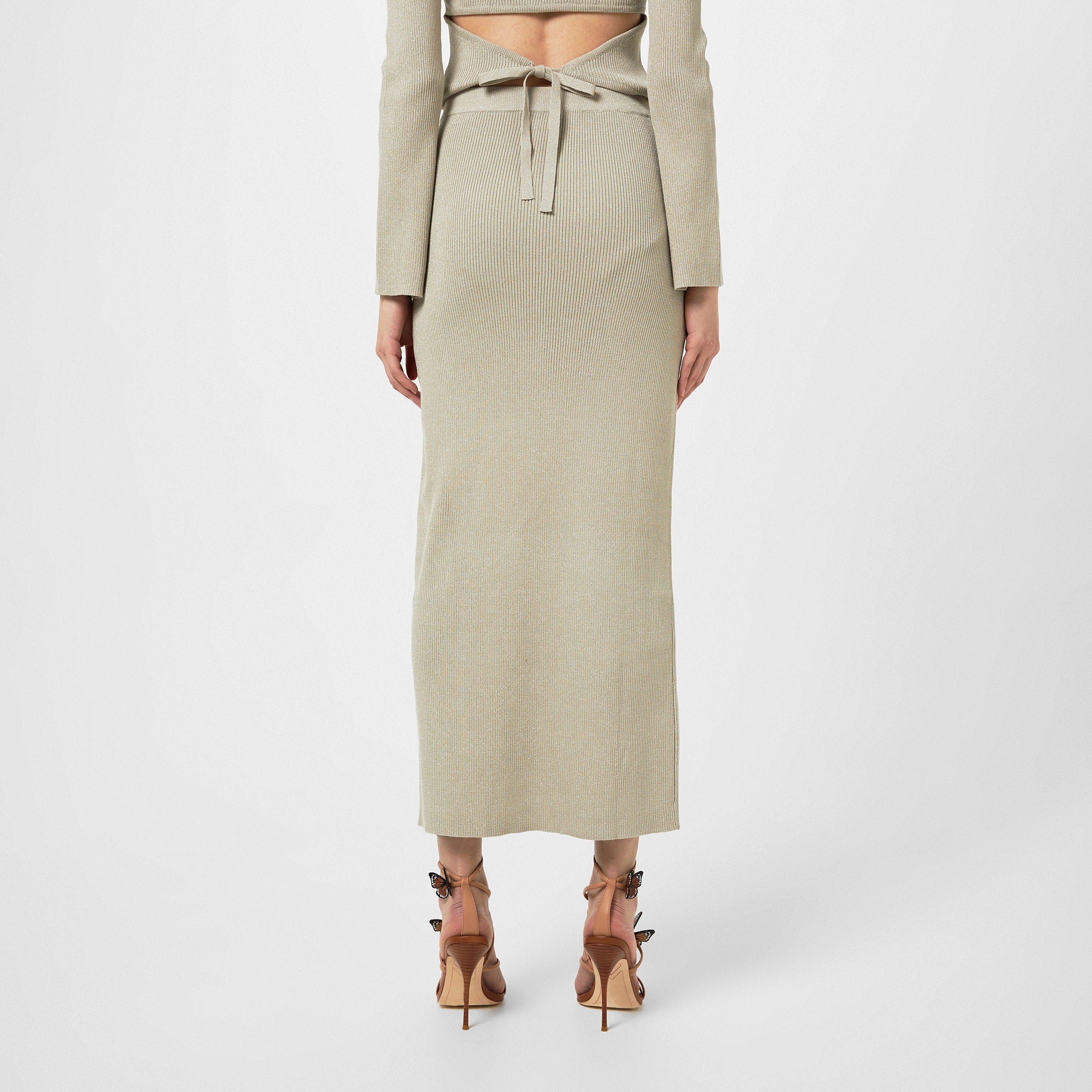 Champagne Metal - Pretty Lavish - Gianna Ribbed Midi Skirt - 3