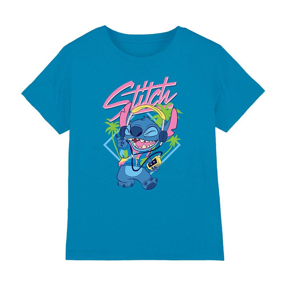 Bright Blue - Disney - Lilo & Stitch Retro Miami T-Shirt - 1