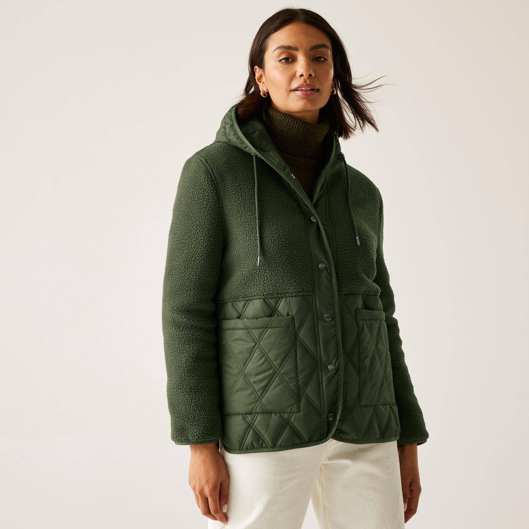 Khaki Green - Regatta - Women's Mikayla Water-Resistant Hooded Quilted Jacket - 2
