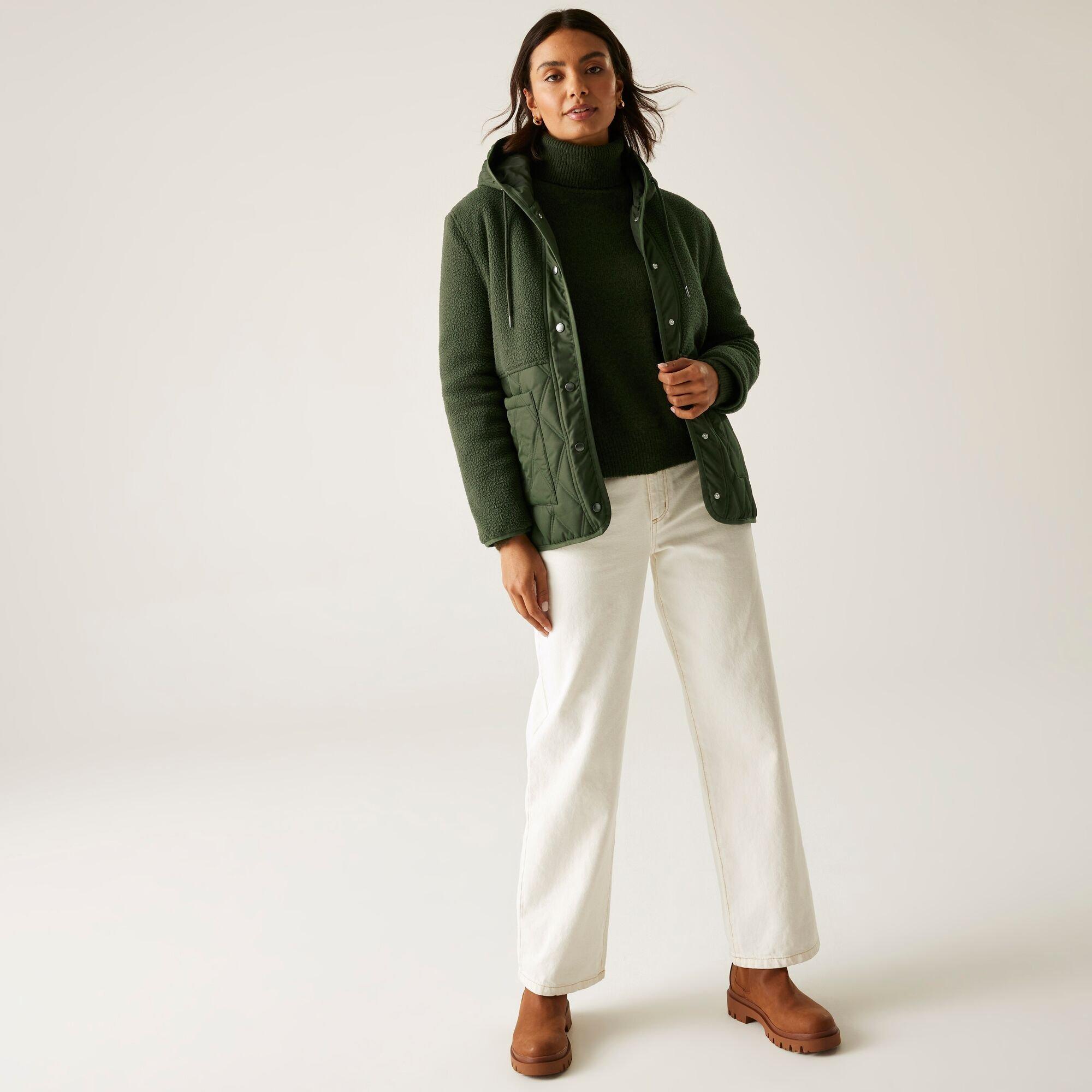 Khaki Green - Regatta - Women's Mikayla Water-Resistant Hooded Quilted Jacket - 4