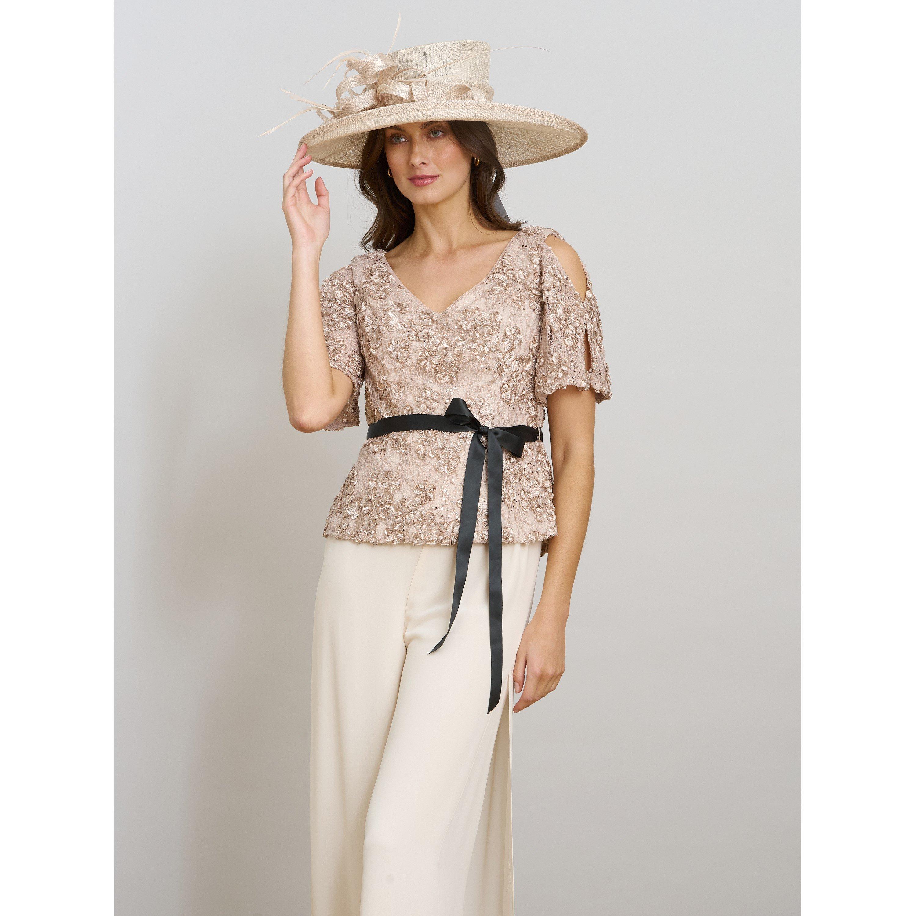 Nude - Gina Bacconi - Kitty V Neck Lace Blouse - 6