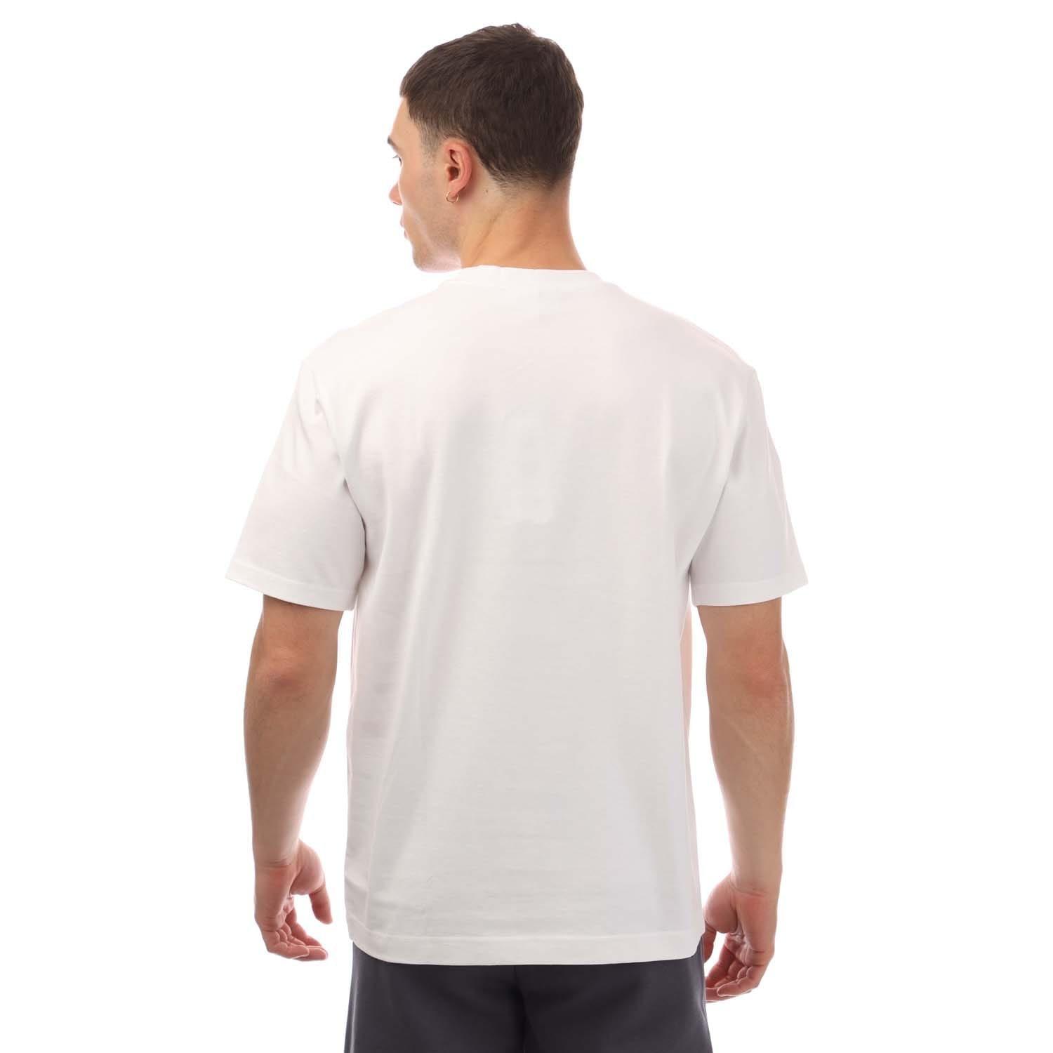 White - Lacoste - Relaxed Fit Ren¿ Print T-Shirt - 3