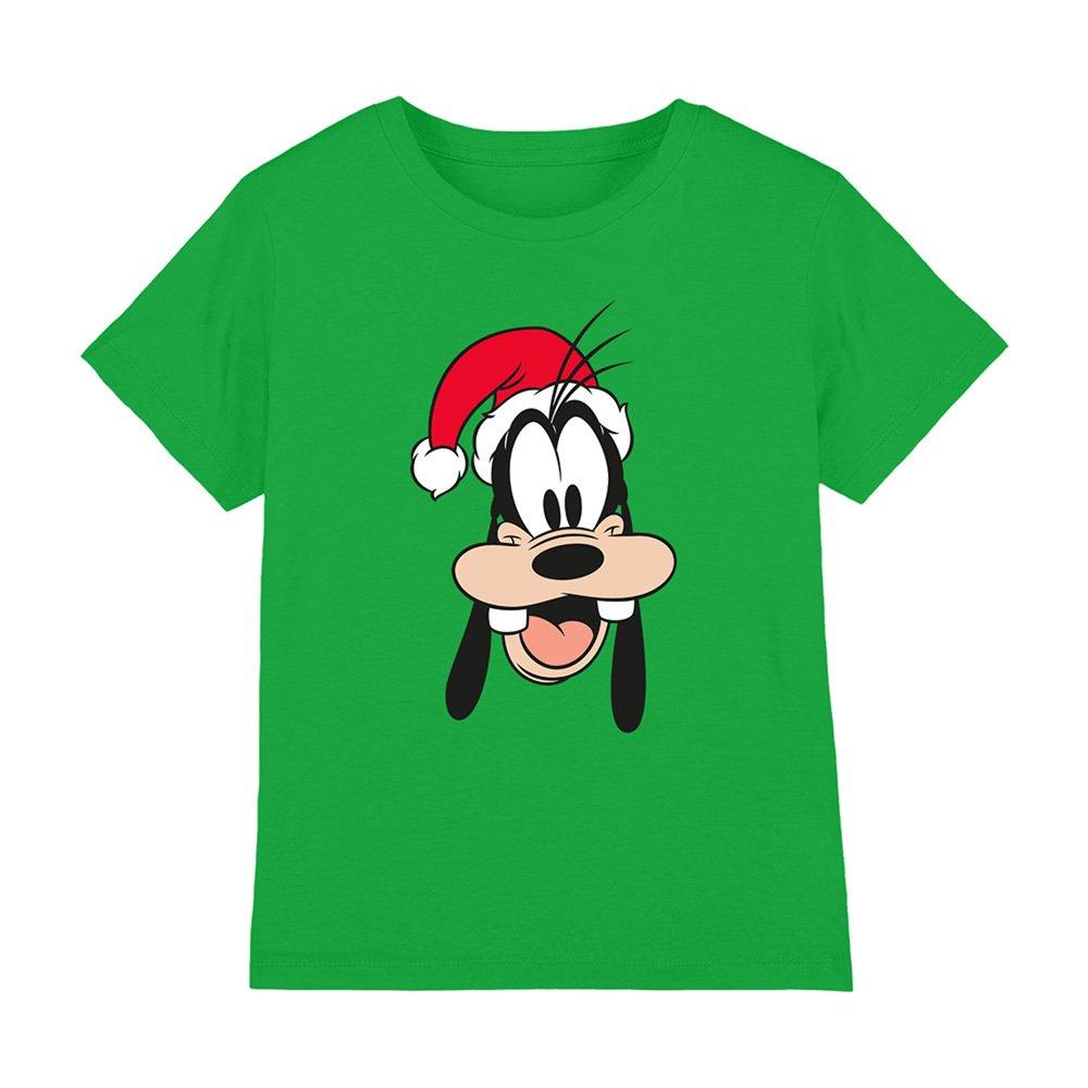 Green - Disney - Goofy Santa Hat Kids T-Shirt Kelly Green - 1