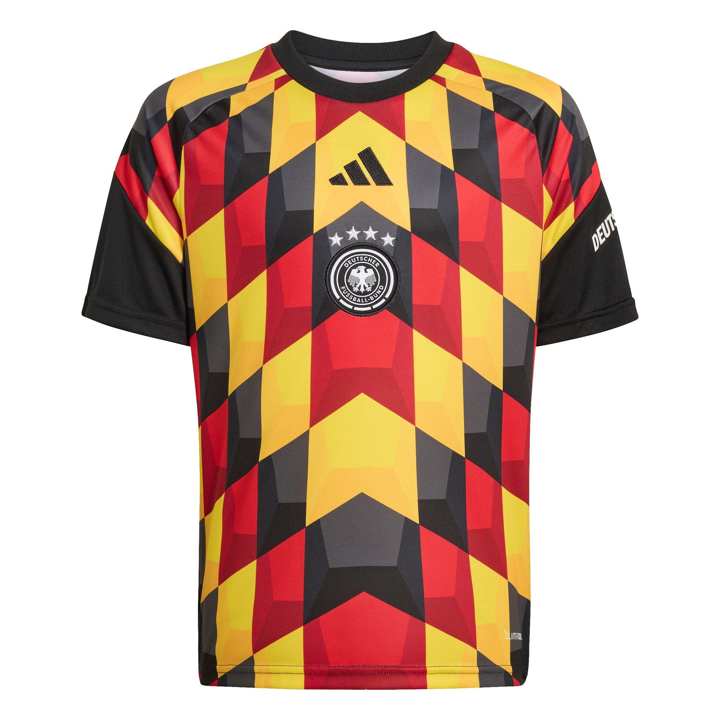 Black/Yellow - adidas - Kids Germany 2026 Pre-Match Short Sleeve T-Shirt - 1