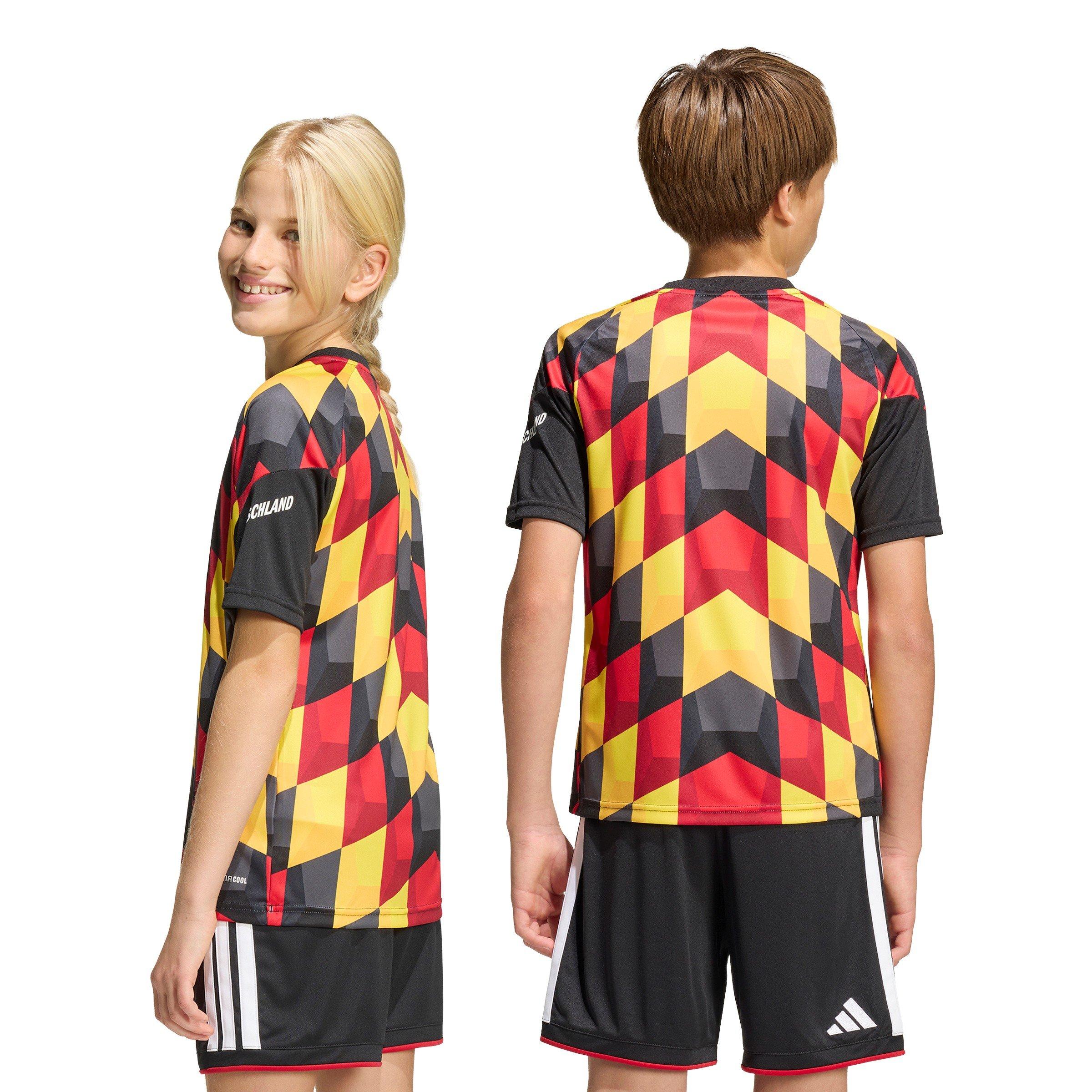 Black/Yellow - adidas - Kids Germany 2026 Pre-Match Short Sleeve T-Shirt - 4