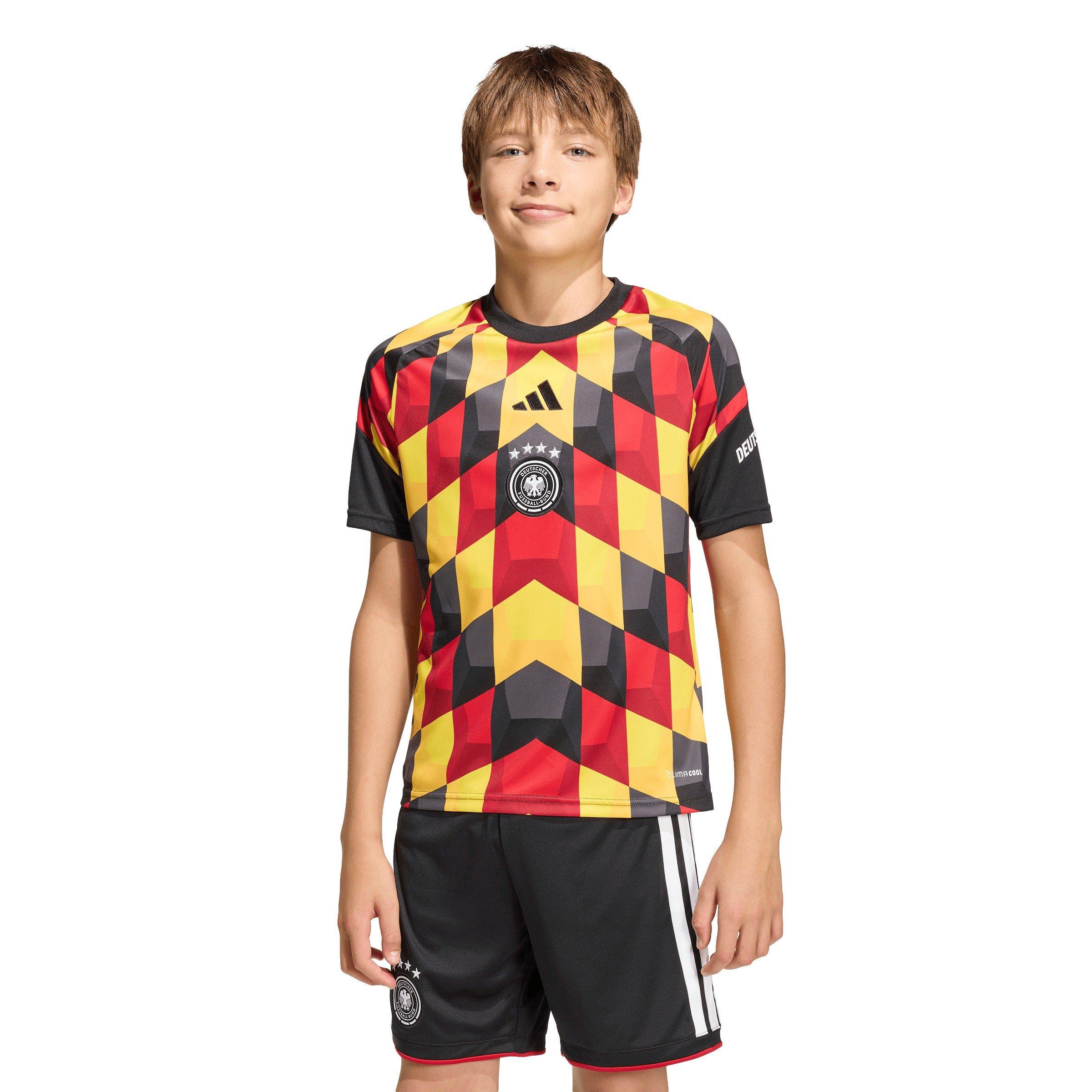 Black/Yellow - adidas - Kids Germany 2026 Pre-Match Short Sleeve T-Shirt - 5