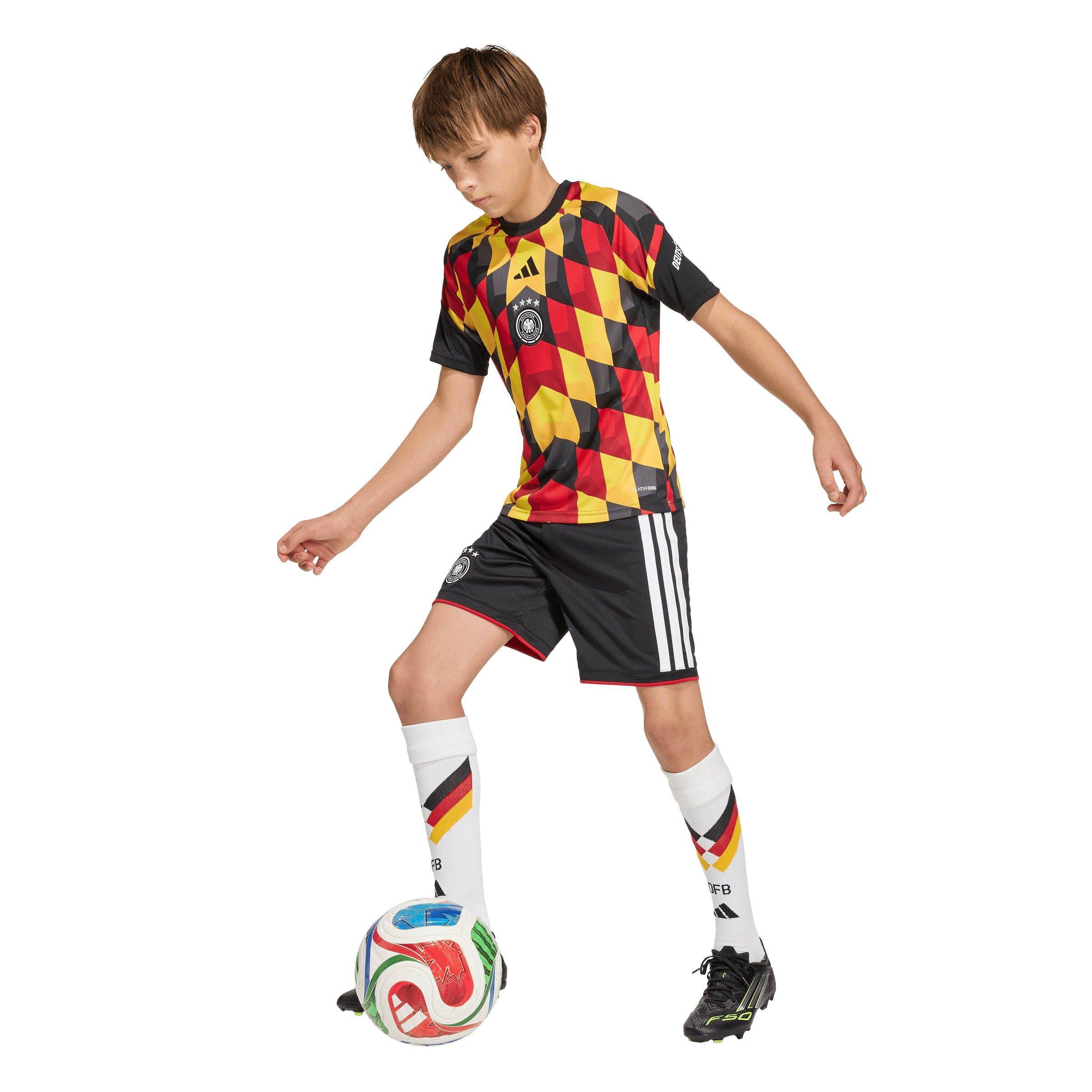 Black/Yellow - adidas - Kids Germany 2026 Pre-Match Short Sleeve T-Shirt - 7