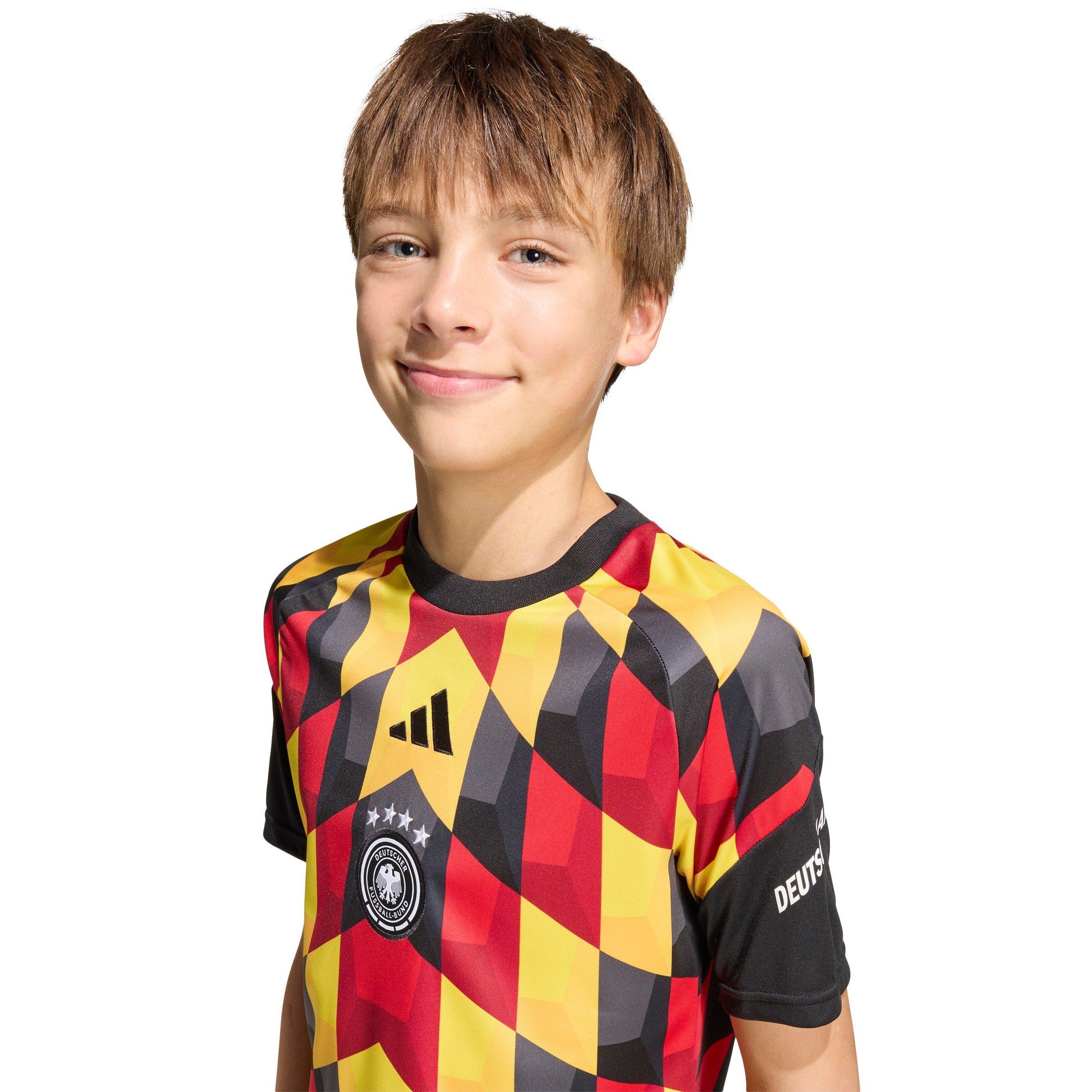 Black/Yellow - adidas - Kids Germany 2026 Pre-Match Short Sleeve T-Shirt - 9