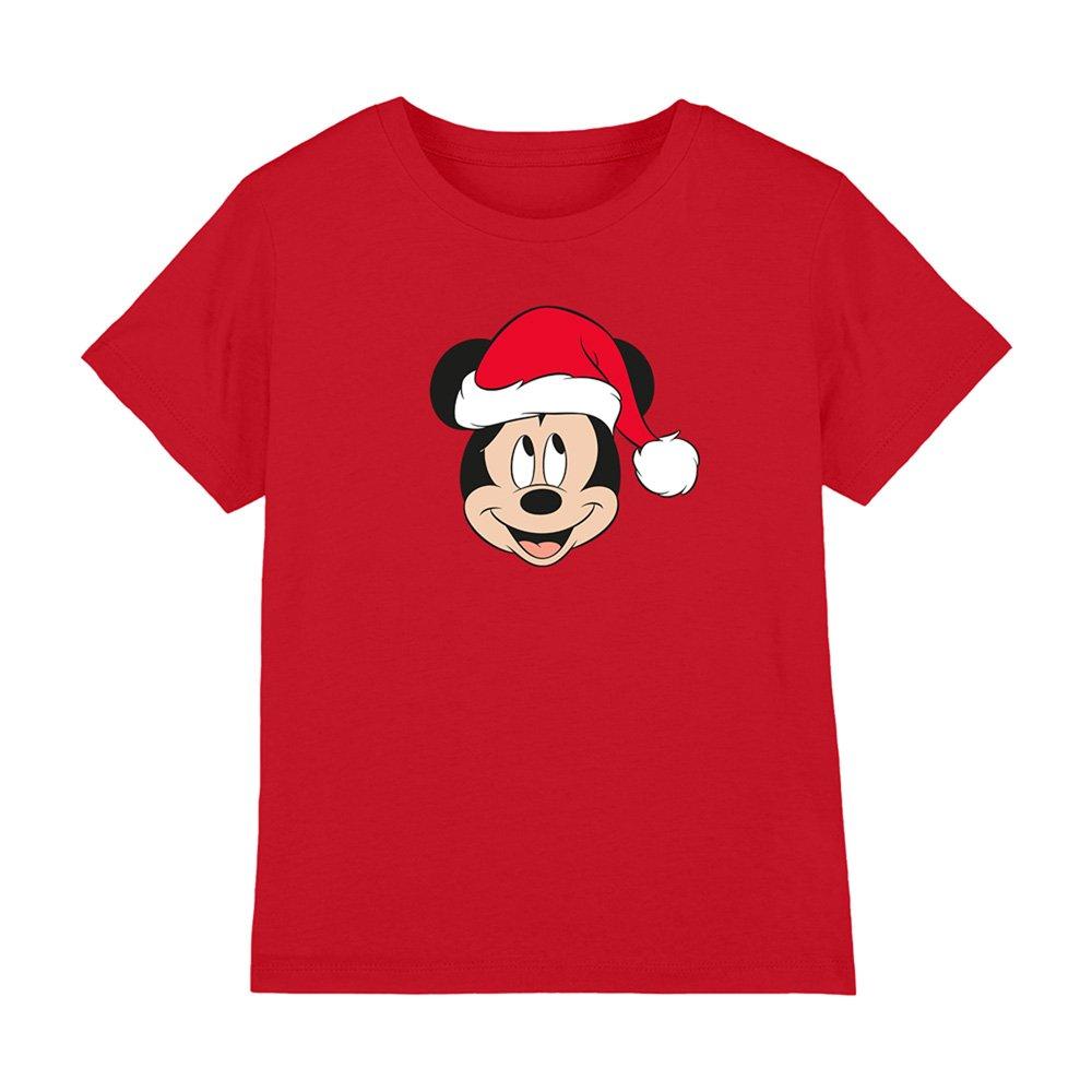 Red - Disney - Mickey Mouse Santa Hat Kids T-Shirt Red - 1