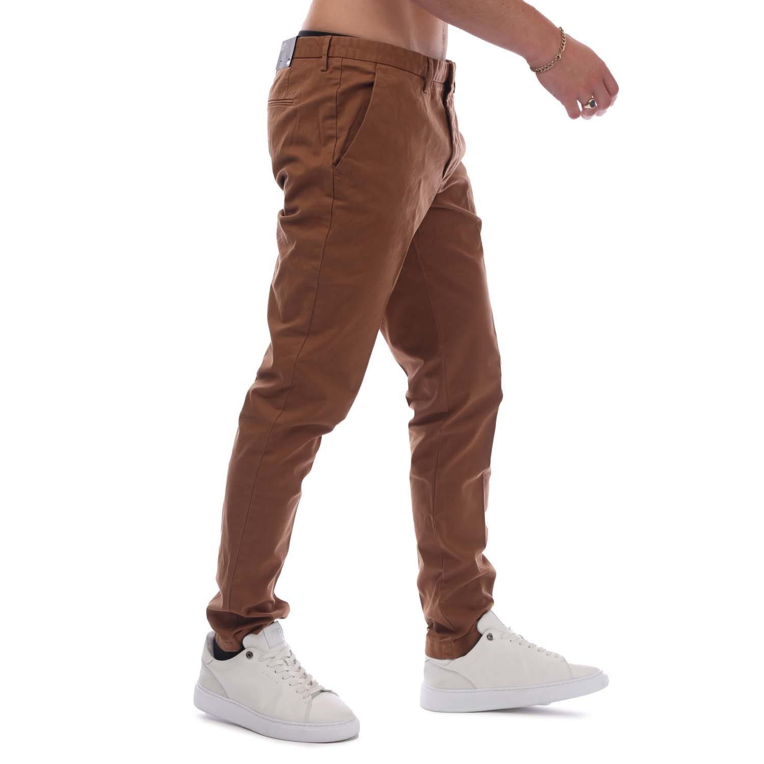 Brown - Boss - Slim Fit Trousers - 2