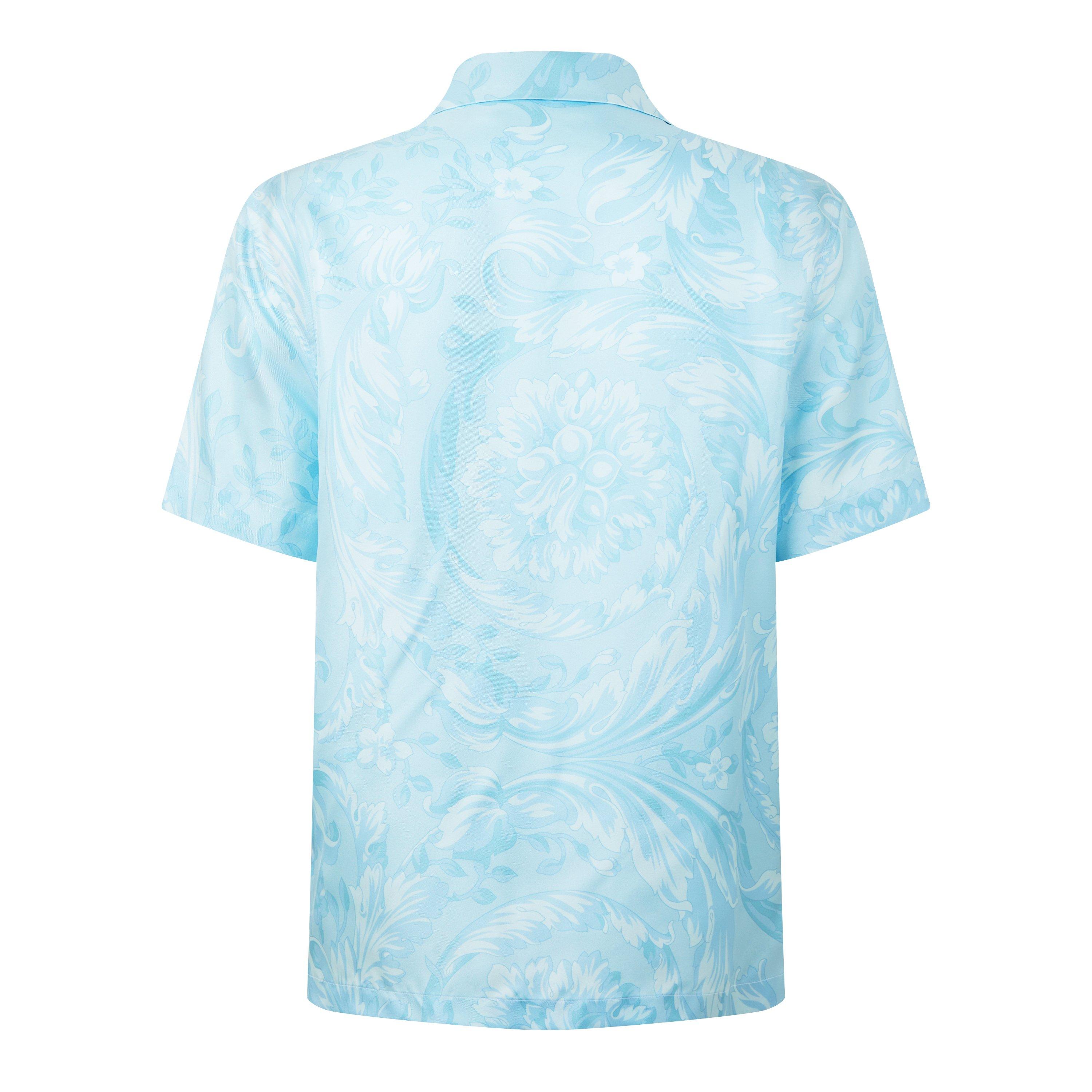 Pale Blue - Versace - Barocco Silk Shirt - 2