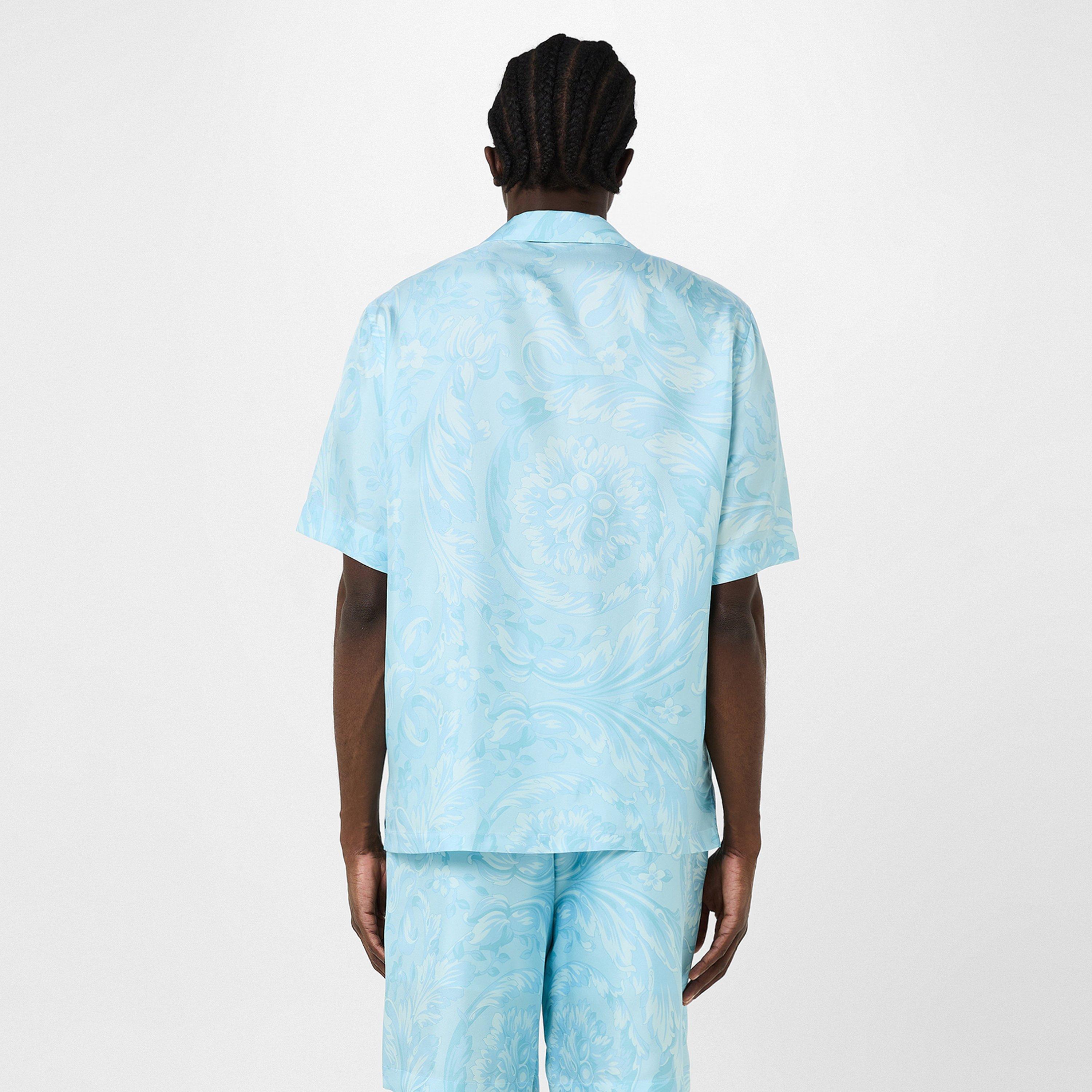 Pale Blue - Versace - Barocco Silk Shirt - 3
