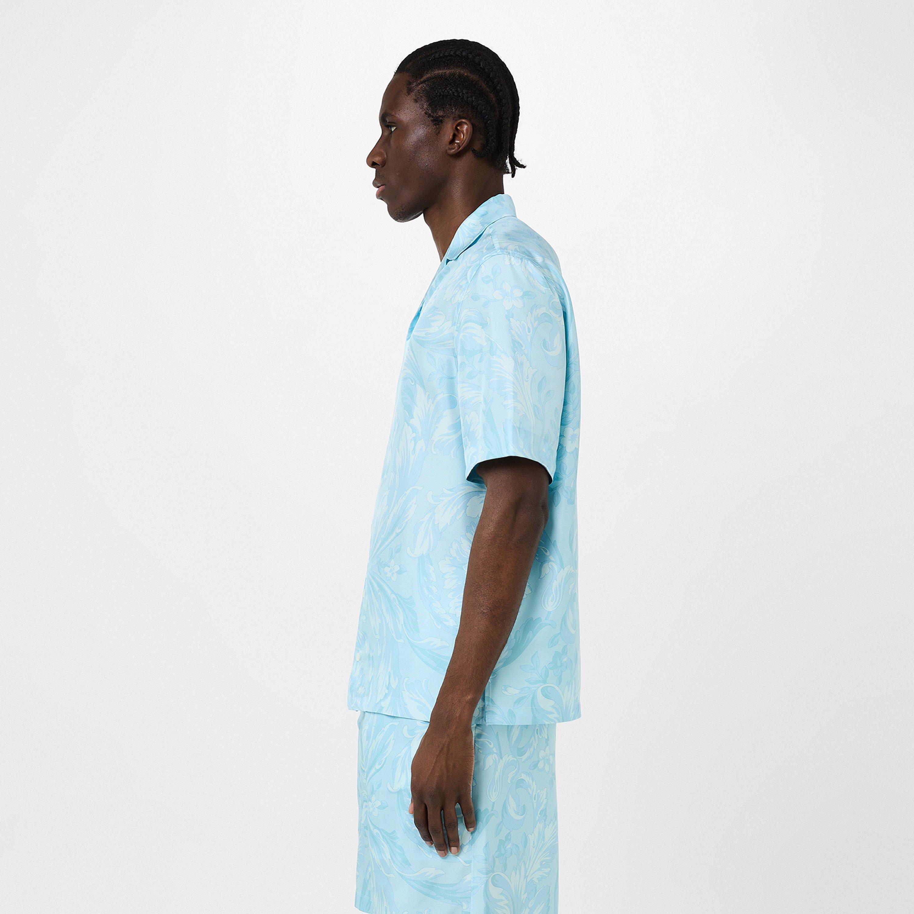Pale Blue - Versace - Barocco Silk Shirt - 4