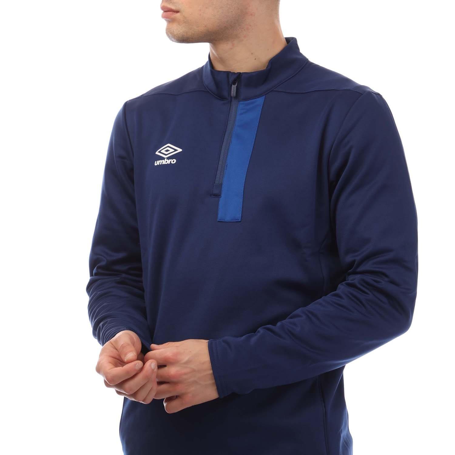 Blue - Umbro - Premier half Zip Fleece - 2