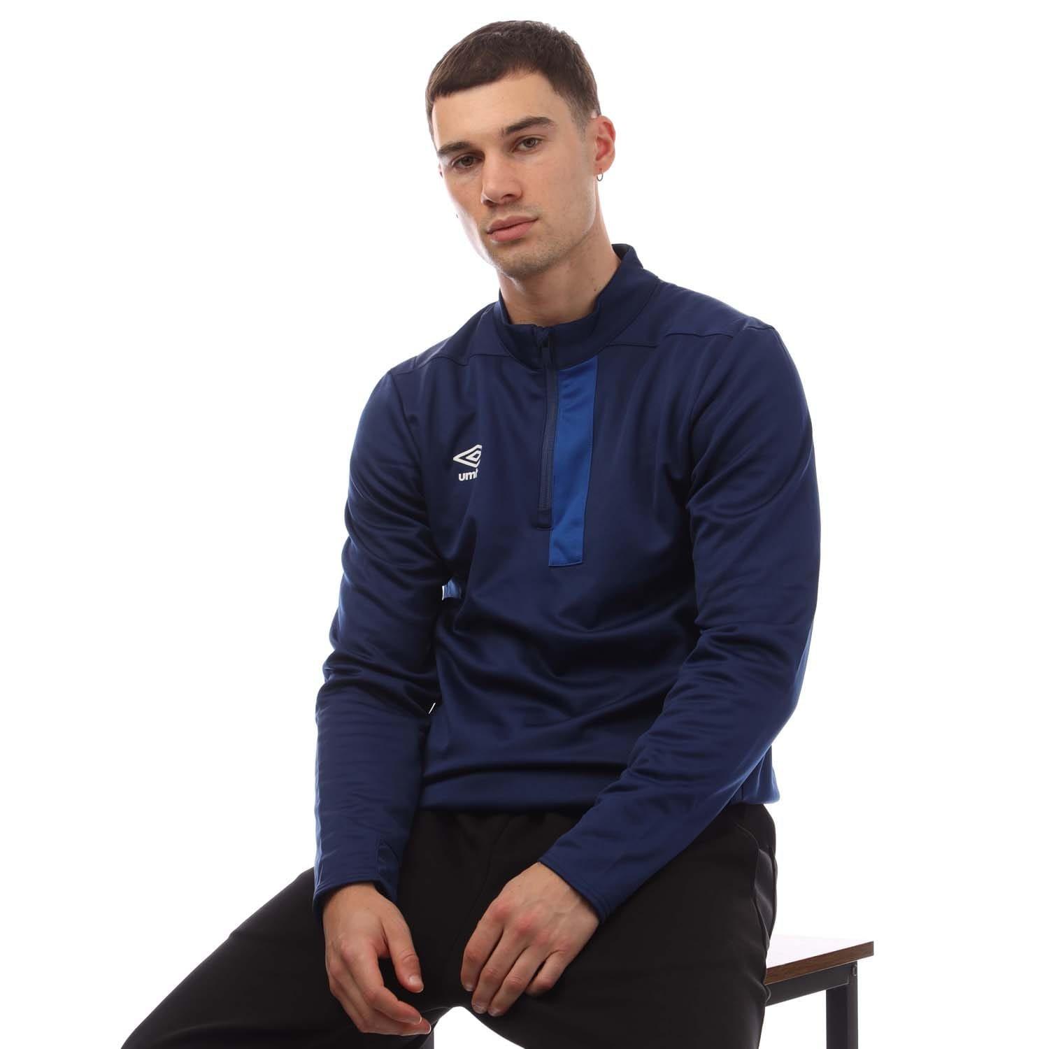 Blue - Umbro - Premier half Zip Fleece - 4