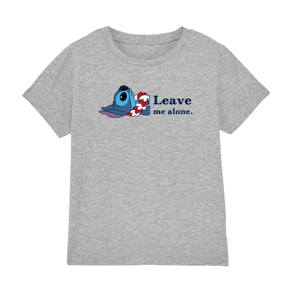 Light Grey - Disney - Lilo & Stitch Leave Me Alone Kids T-Shirt Light Gr - 1