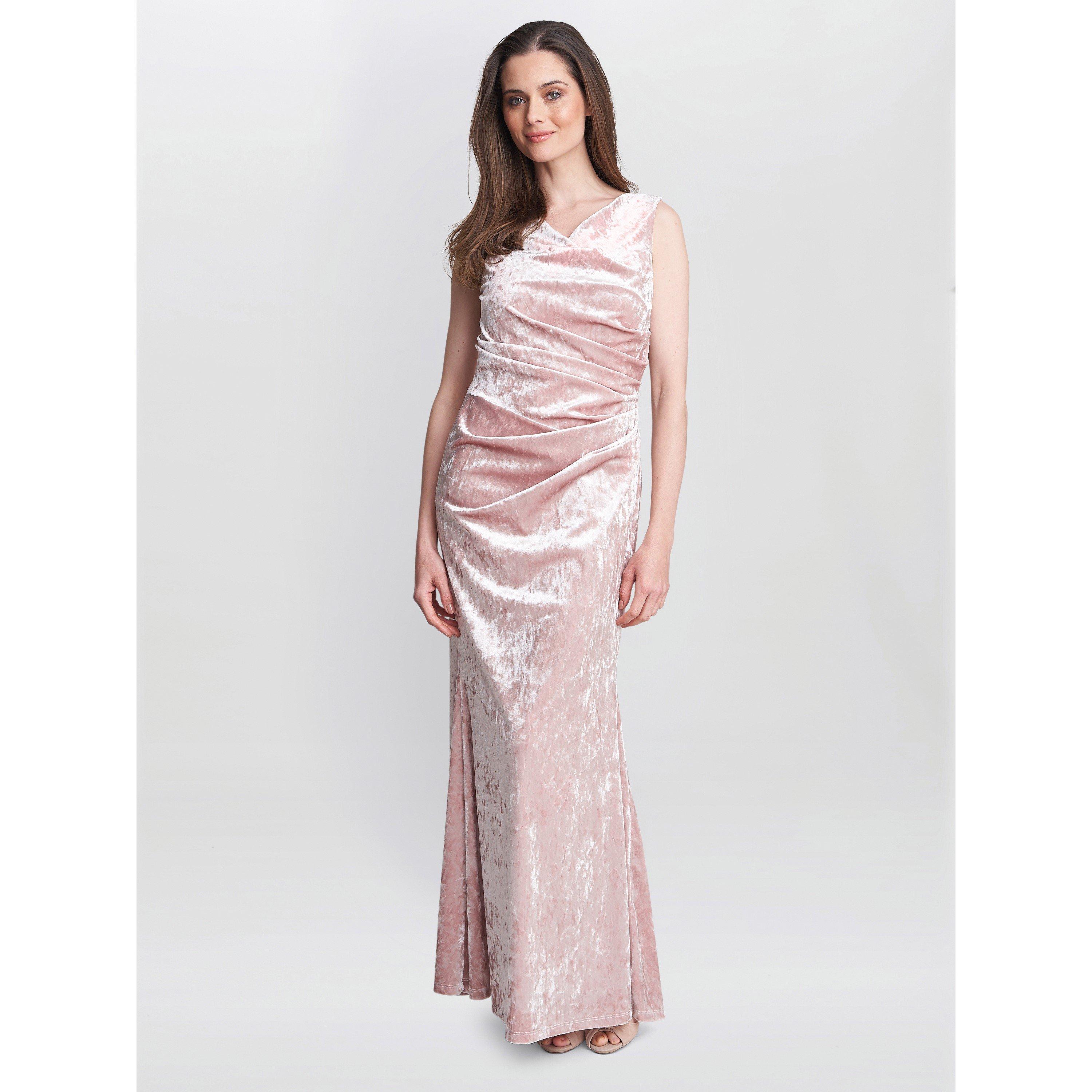 Gina Bacconi Women's Talia Crushed Velvet Maxi Dress - Pink - 12