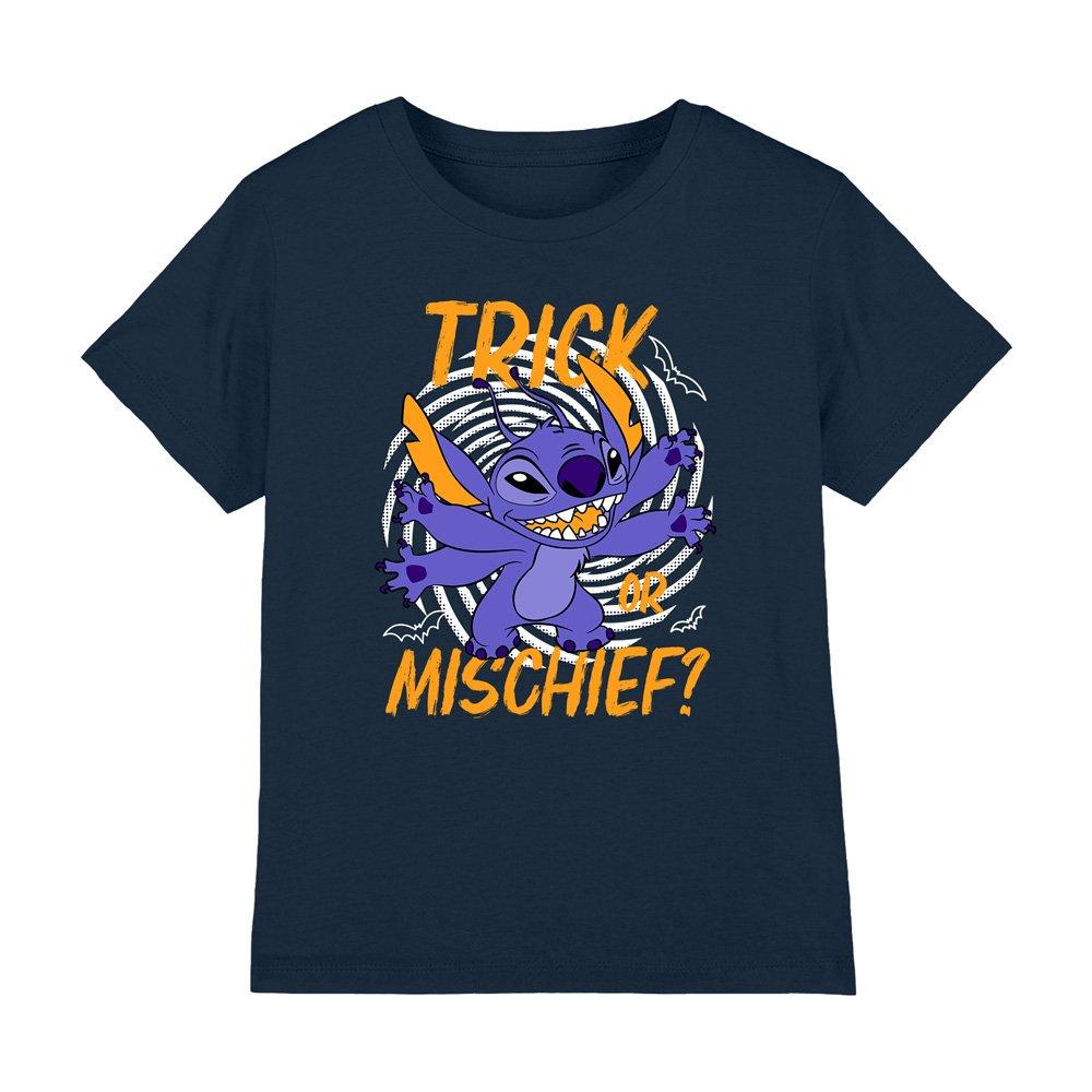 Navy - Disney - Lilo & Stitch Trick Or Mischief Kids T-Shirt Navy - 1