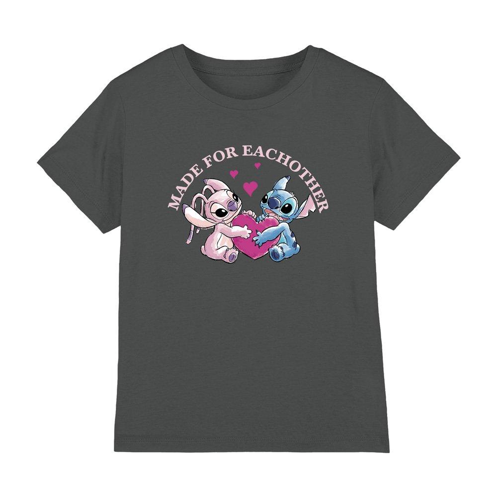 Charcoal - Disney - Lilo & Stitch Made For Each Other Kids T-Shirt Cha - 1