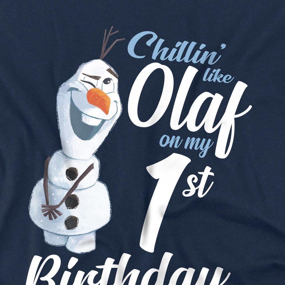 Navy - Frozen - Frozen Chillin Like Olaf 1Stbirthday Kids T-Shirt - 2