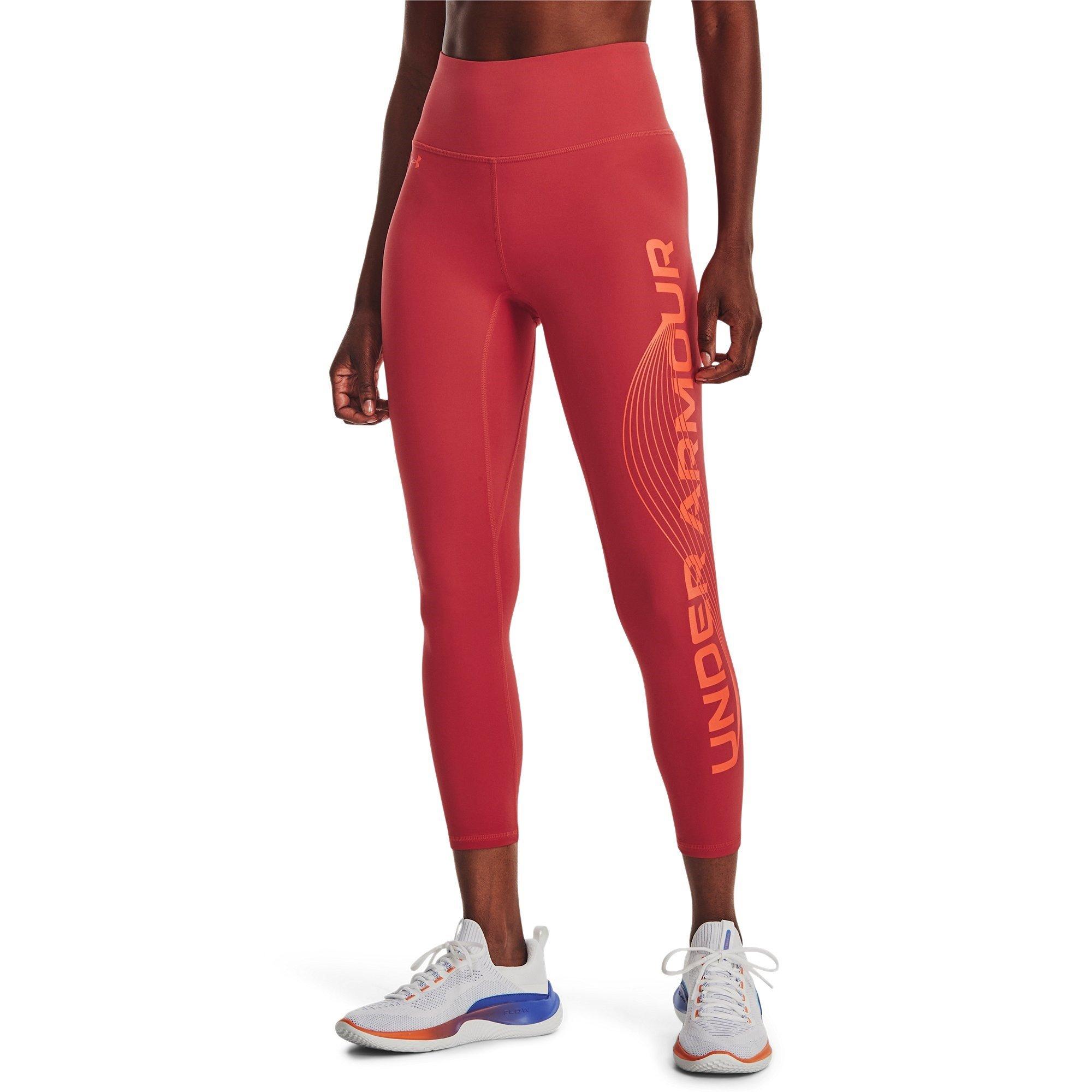 Red - Under Armour - Motion Branded Ankle Leggings Women's - 2