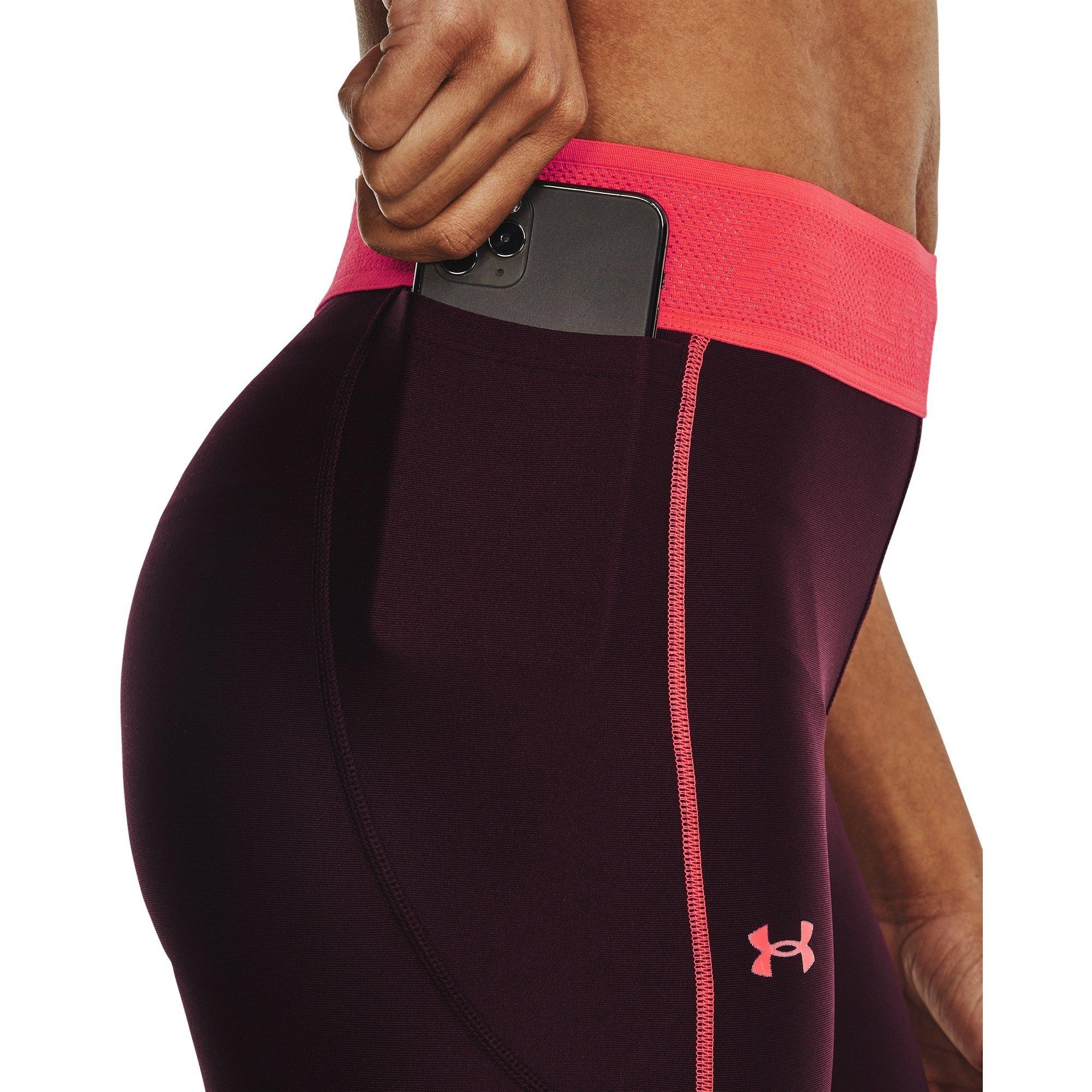 Maroon - Under Armour - HeatGear Branded Waistband Leggings Women’s - 5