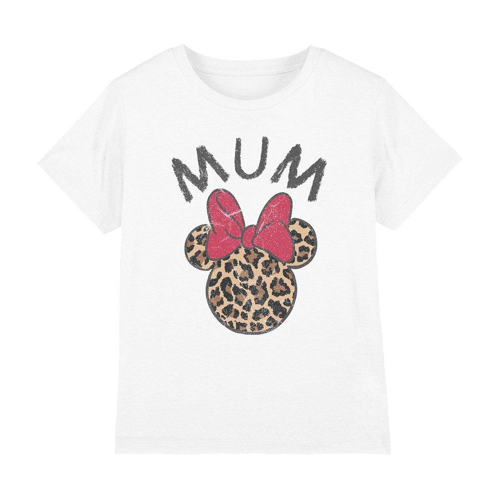 White - Minnie Mouse - Minnie Mouse MotherS Day Leopard Print Mum T-Shir - 1