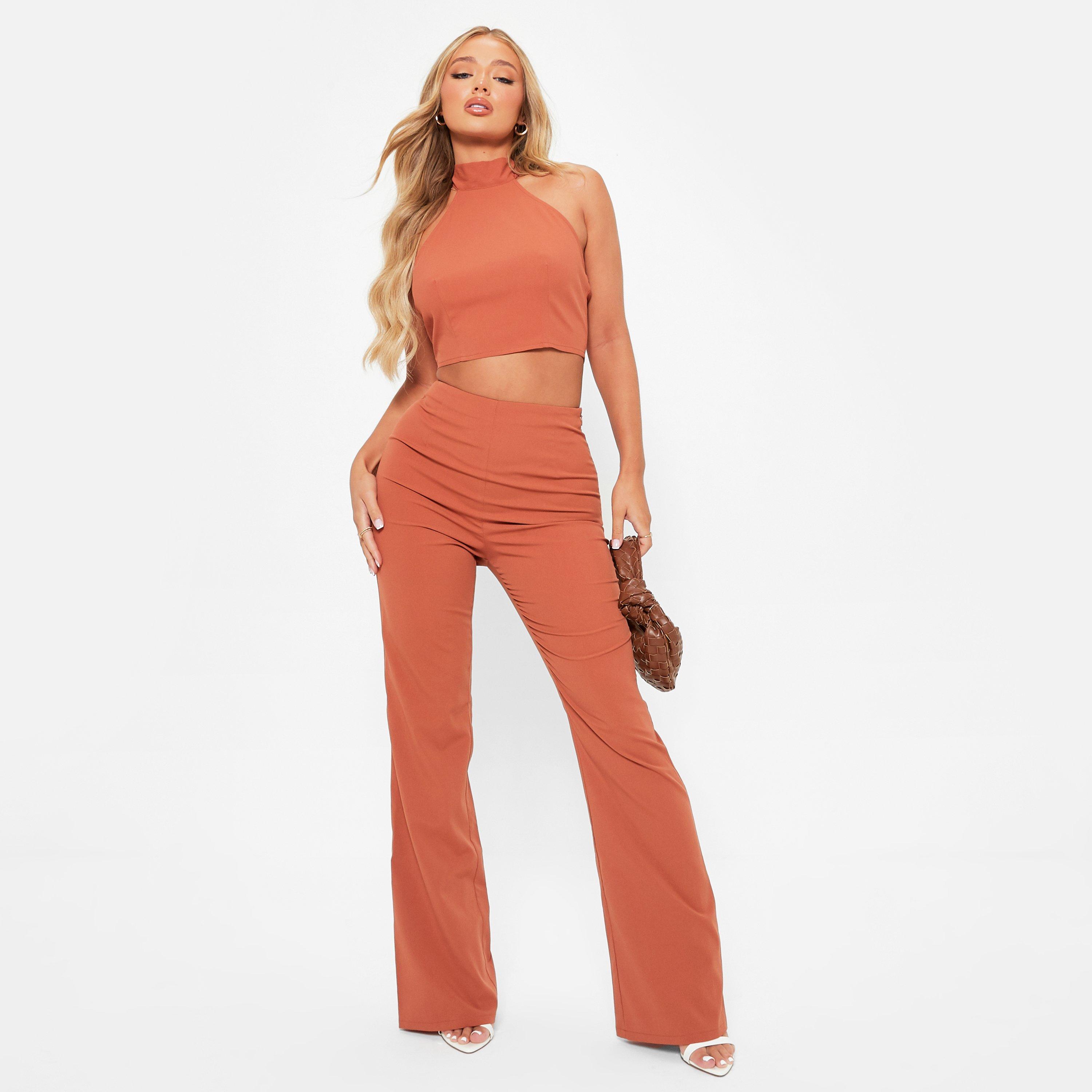 FERRUGEM - I Saw It First - Textured Halterneck Crop Top Co-Ord - 2