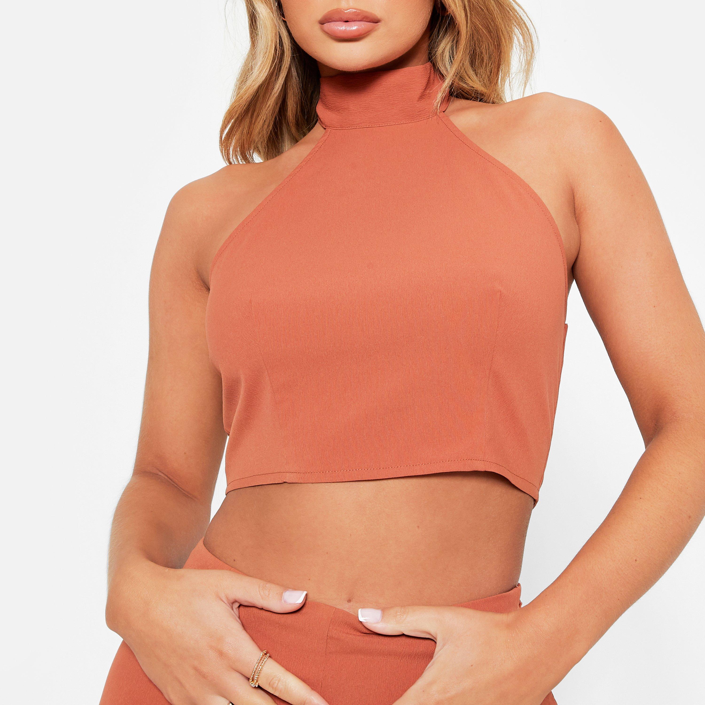 FERRUGEM - I Saw It First - Textured Halterneck Crop Top Co-Ord - 4