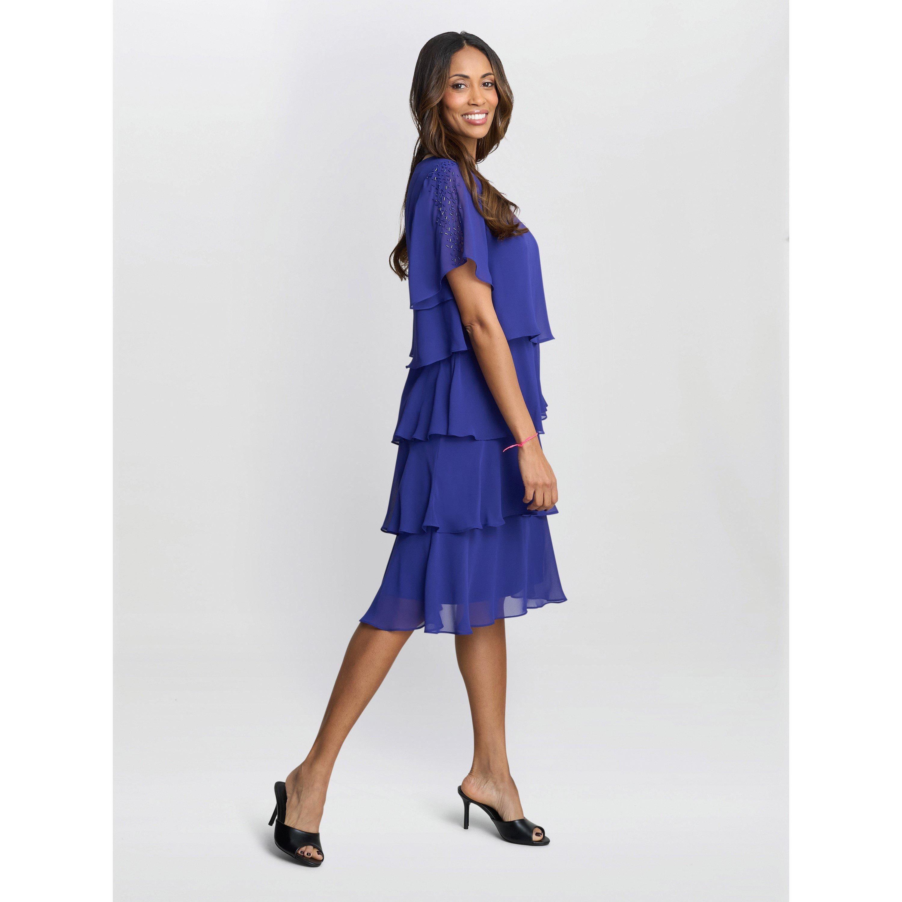 Iris - Gina Bacconi - CHERRY Tiered Chiffon Dress - 7