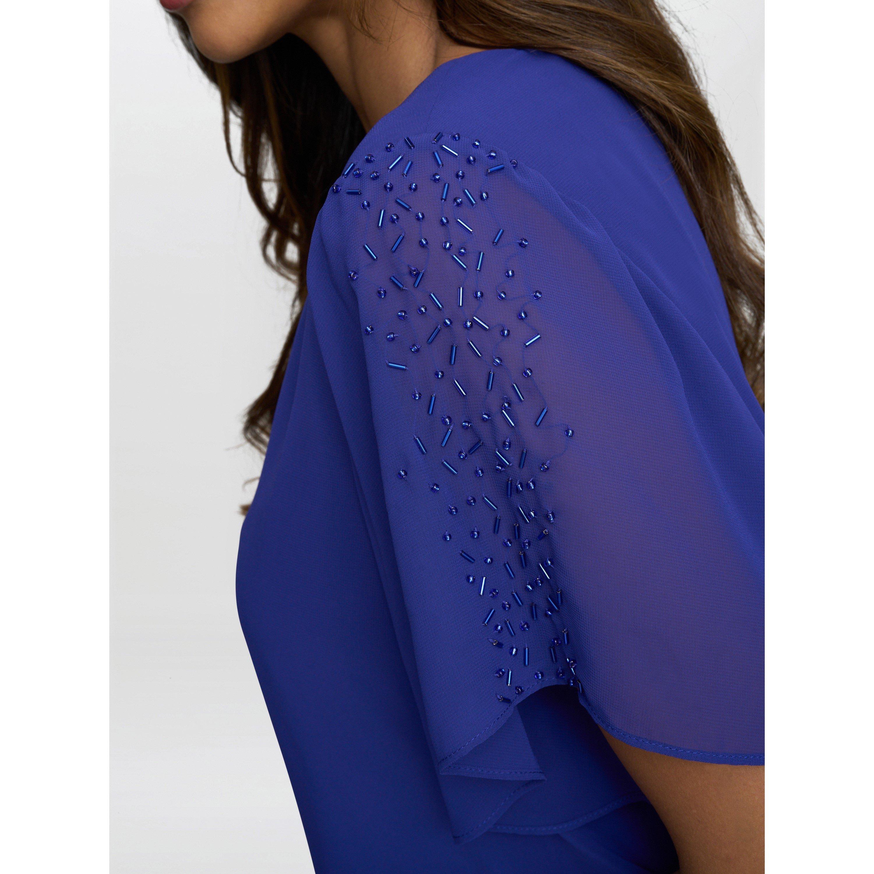 Iris - Gina Bacconi - CHERRY Tiered Chiffon Dress - 8