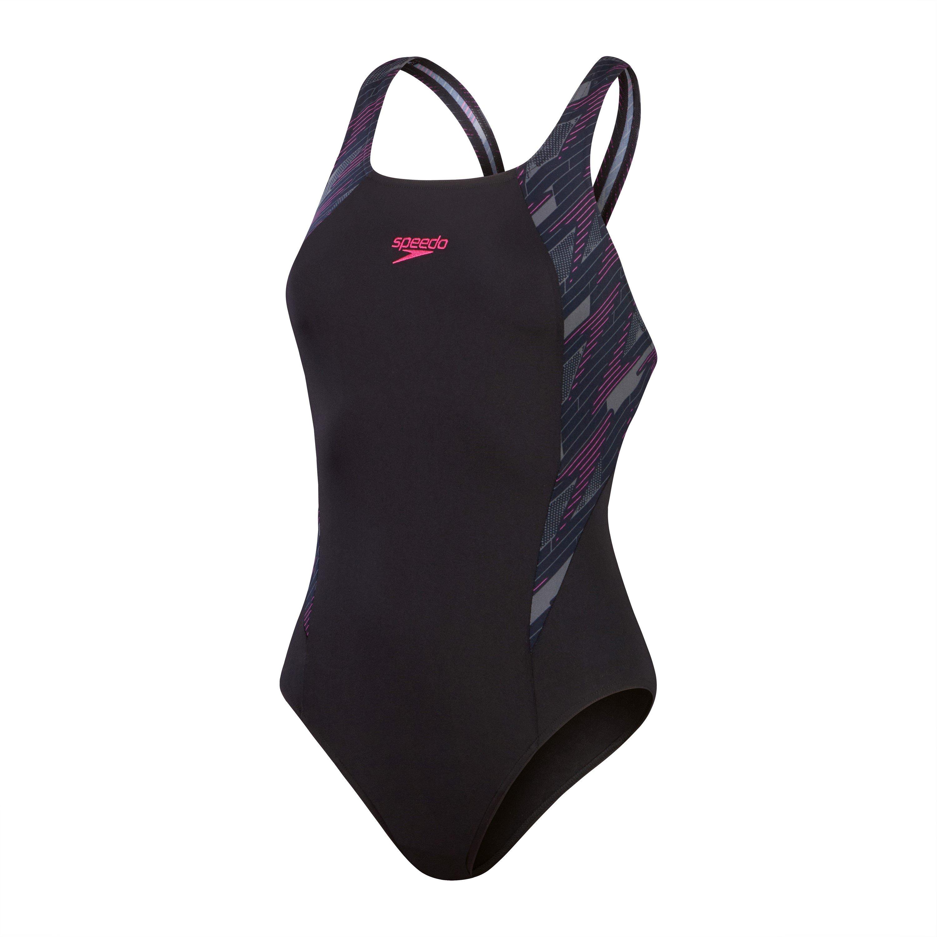 Speedo Women's Hyperboom Splice Muscleback - Black/Pink - 28 (2XS)