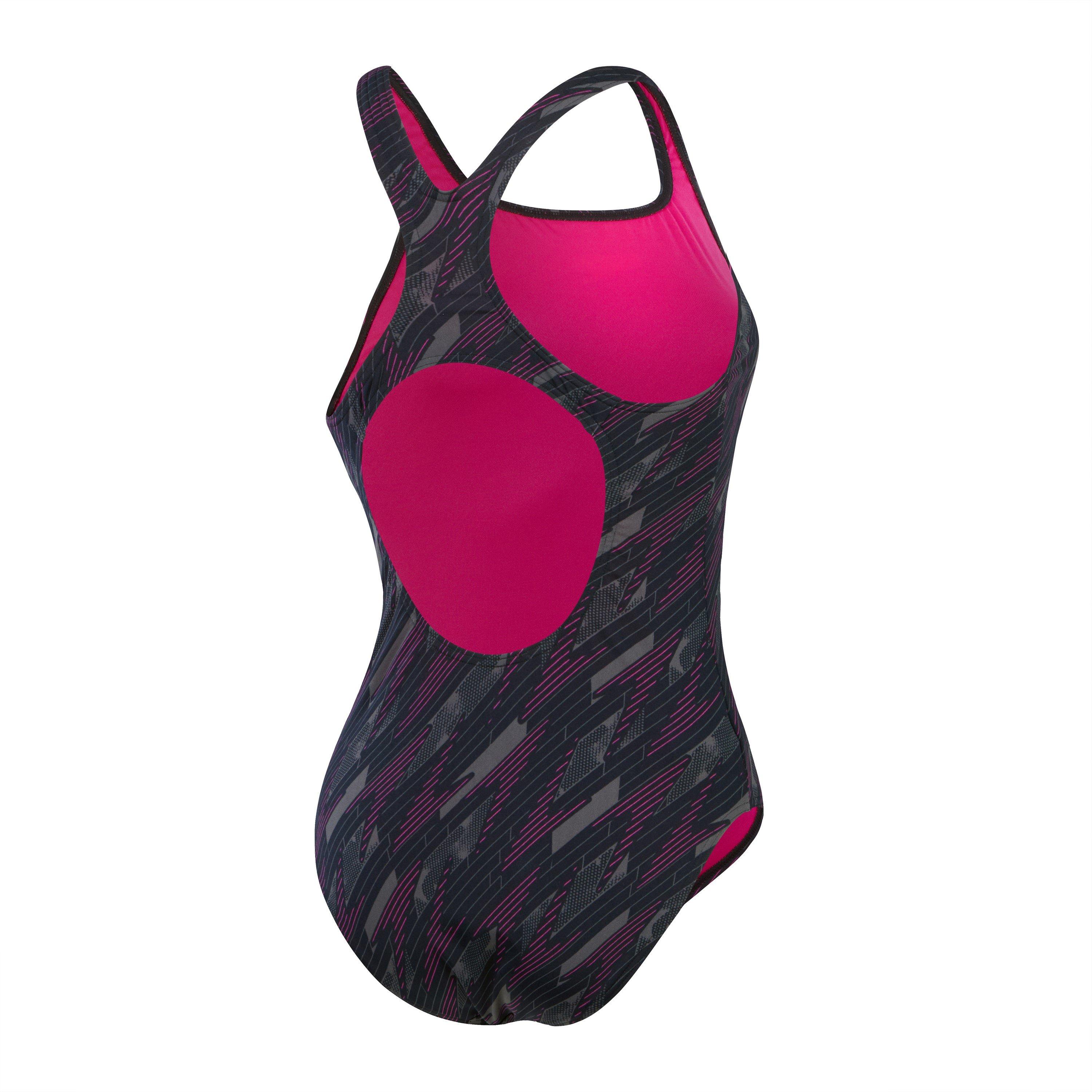 Noir / Rose - Speedo - HyperBoom Medalist Swimsuit Womens - 2