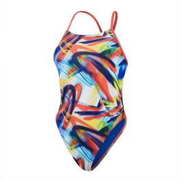 Speedo Womens Allover Digital Lattice Tie Back