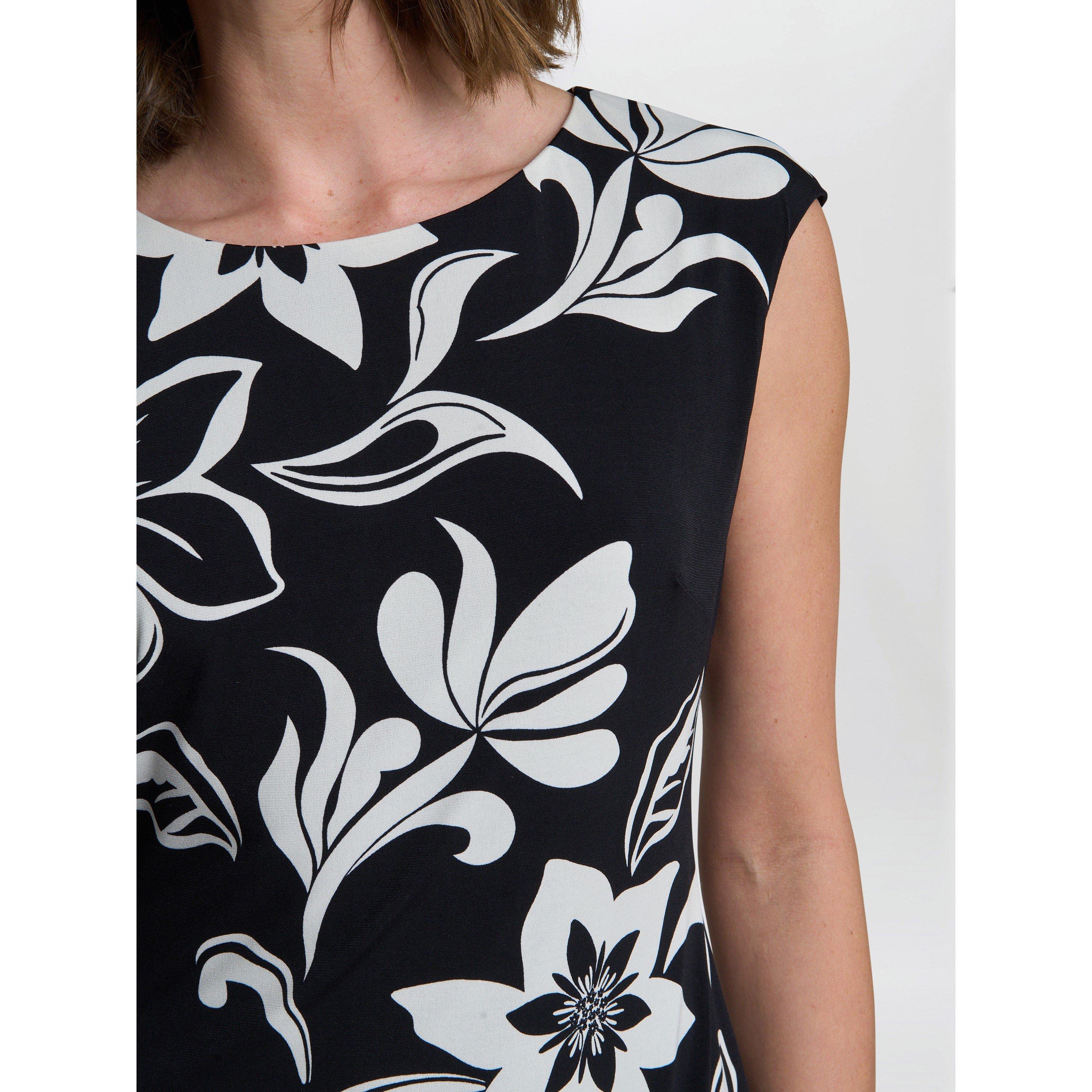 Black / Ivory - Gina Bacconi - MARJORIE Floral Shift Dress - 5