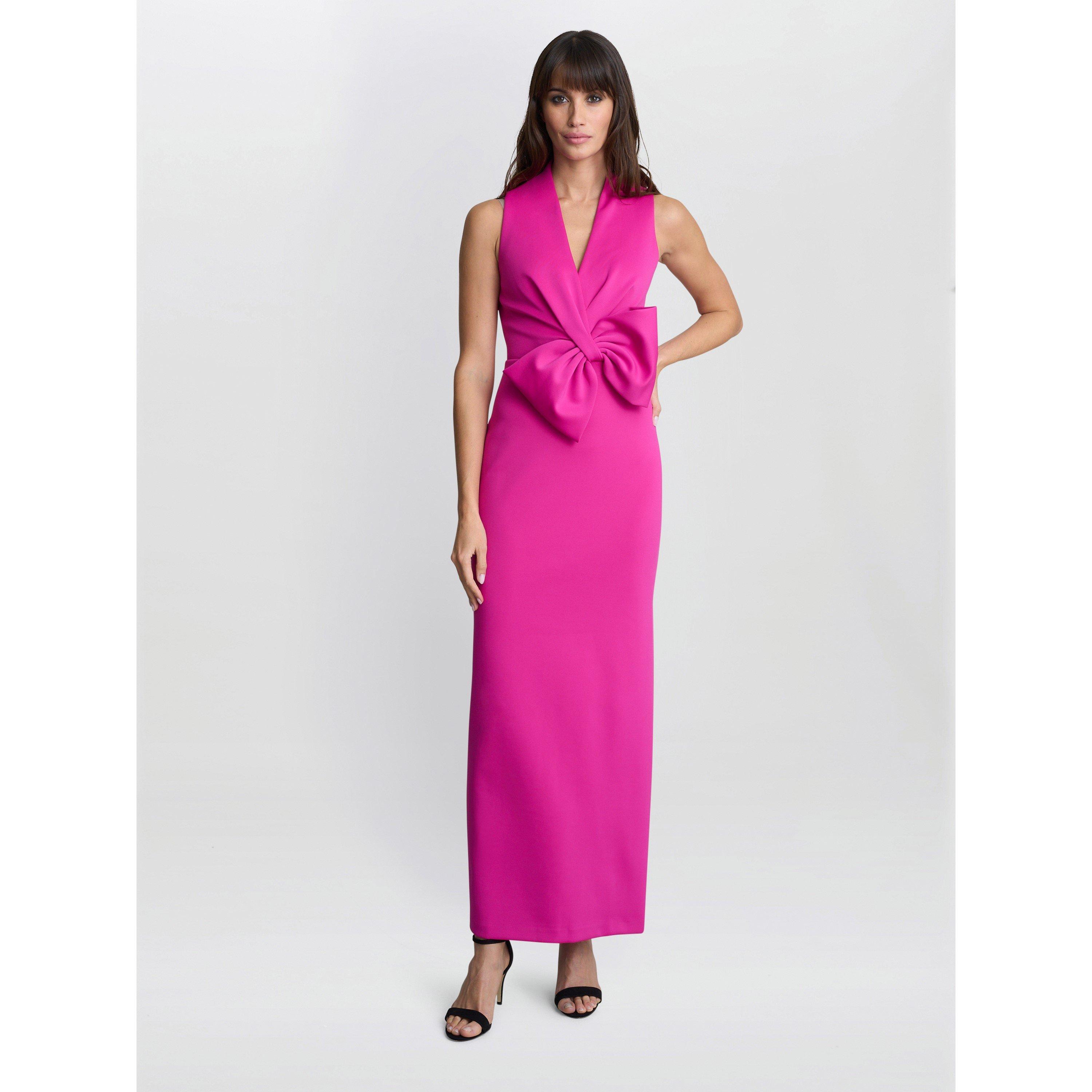 Hot Pink - Gina Bacconi - SIENNA MAXI DRESS WITH BOW DETAIL - 3